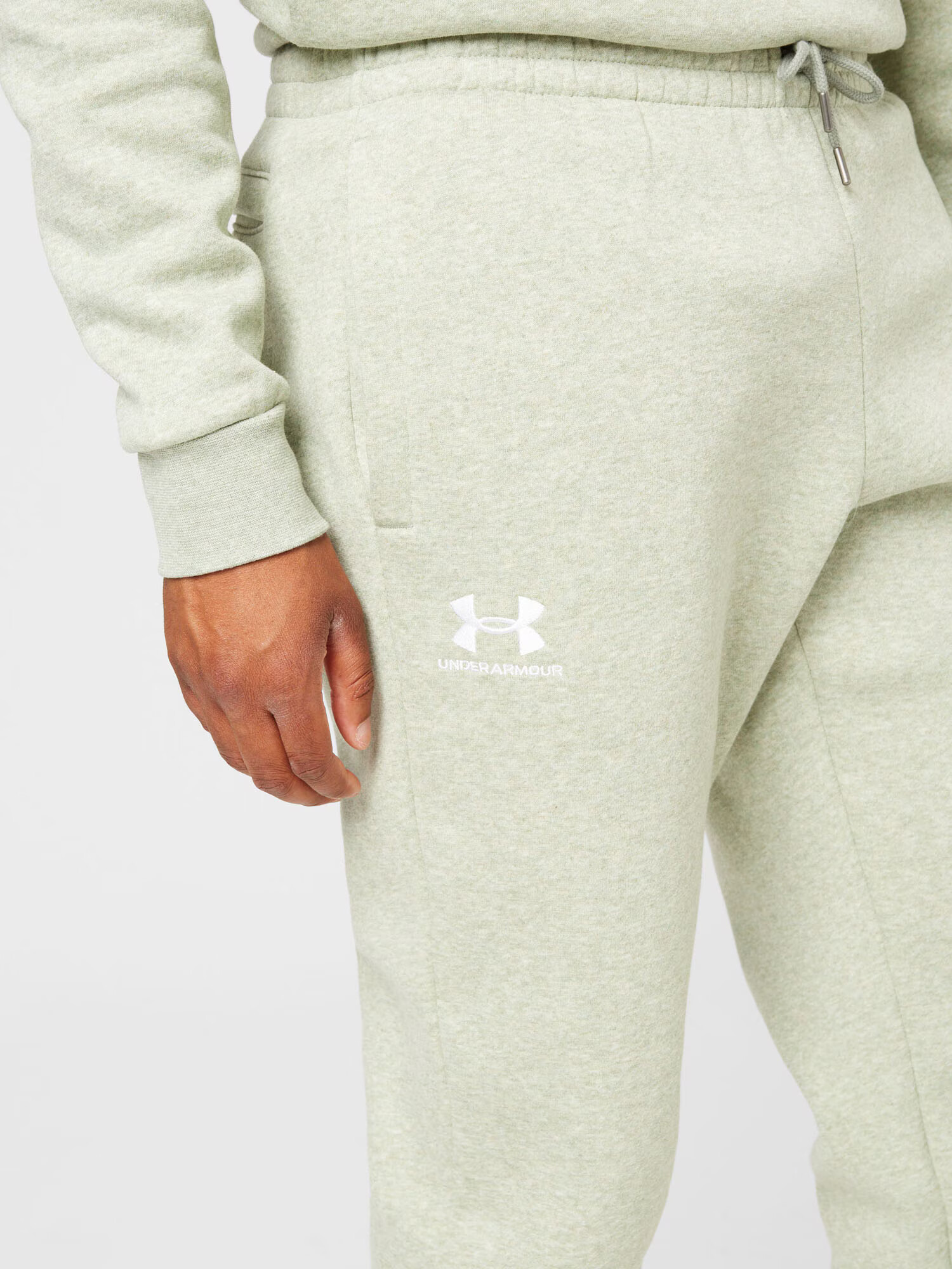 UNDER ARMOUR Pantaloni sport 'Essential' verde mentă / alb - Pled.ro