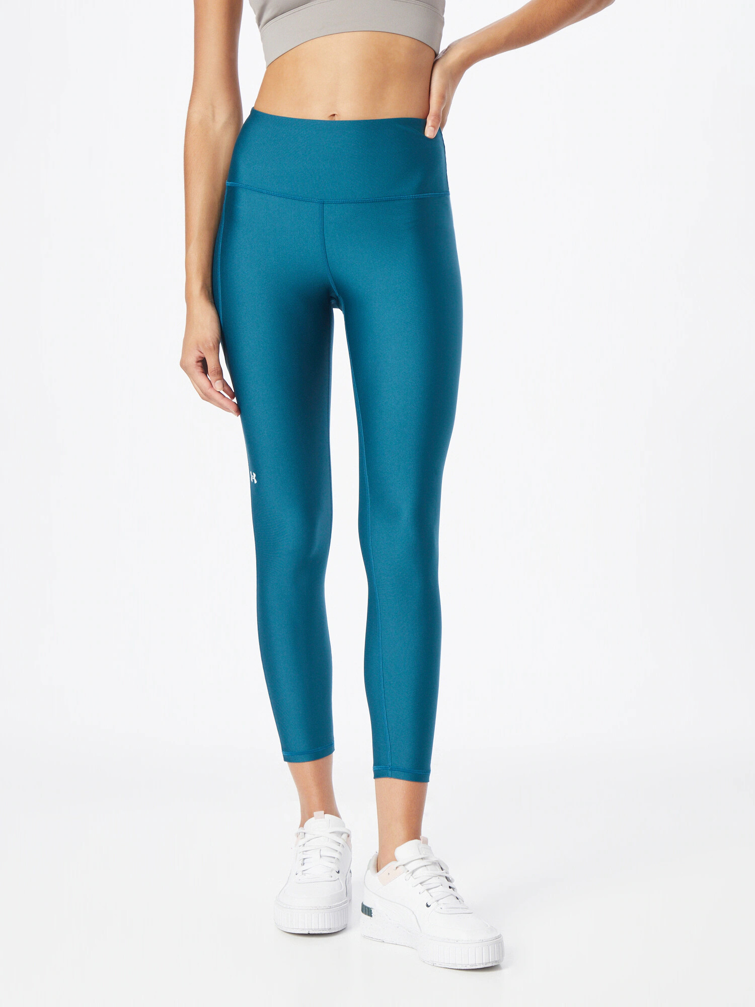 UNDER ARMOUR Pantaloni sport verde petrol / alb - Pled.ro