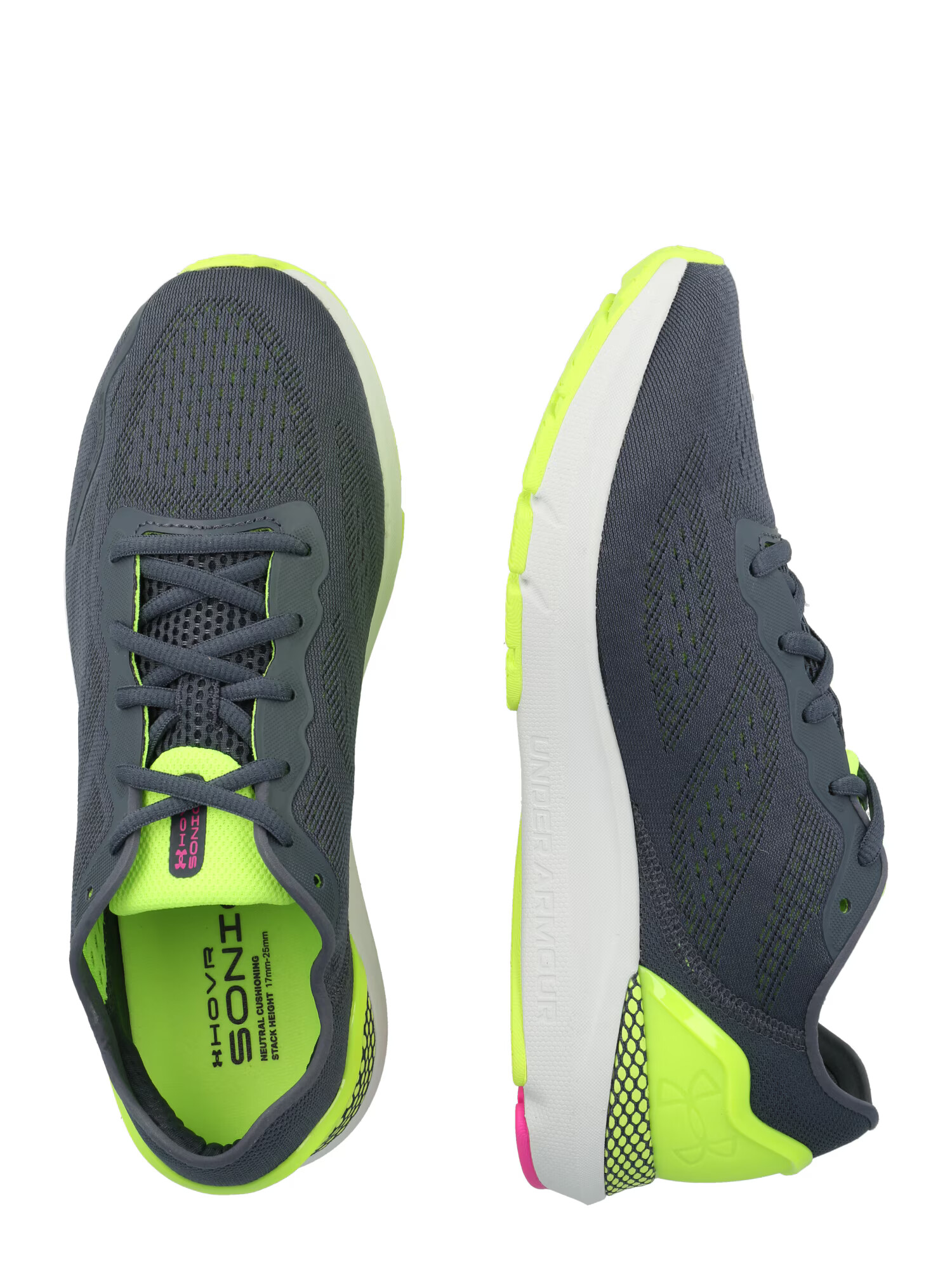 UNDER ARMOUR Pantofi sport 'Sonic 6' gri bazalt / gri deschis / verde neon / roz - Pled.ro