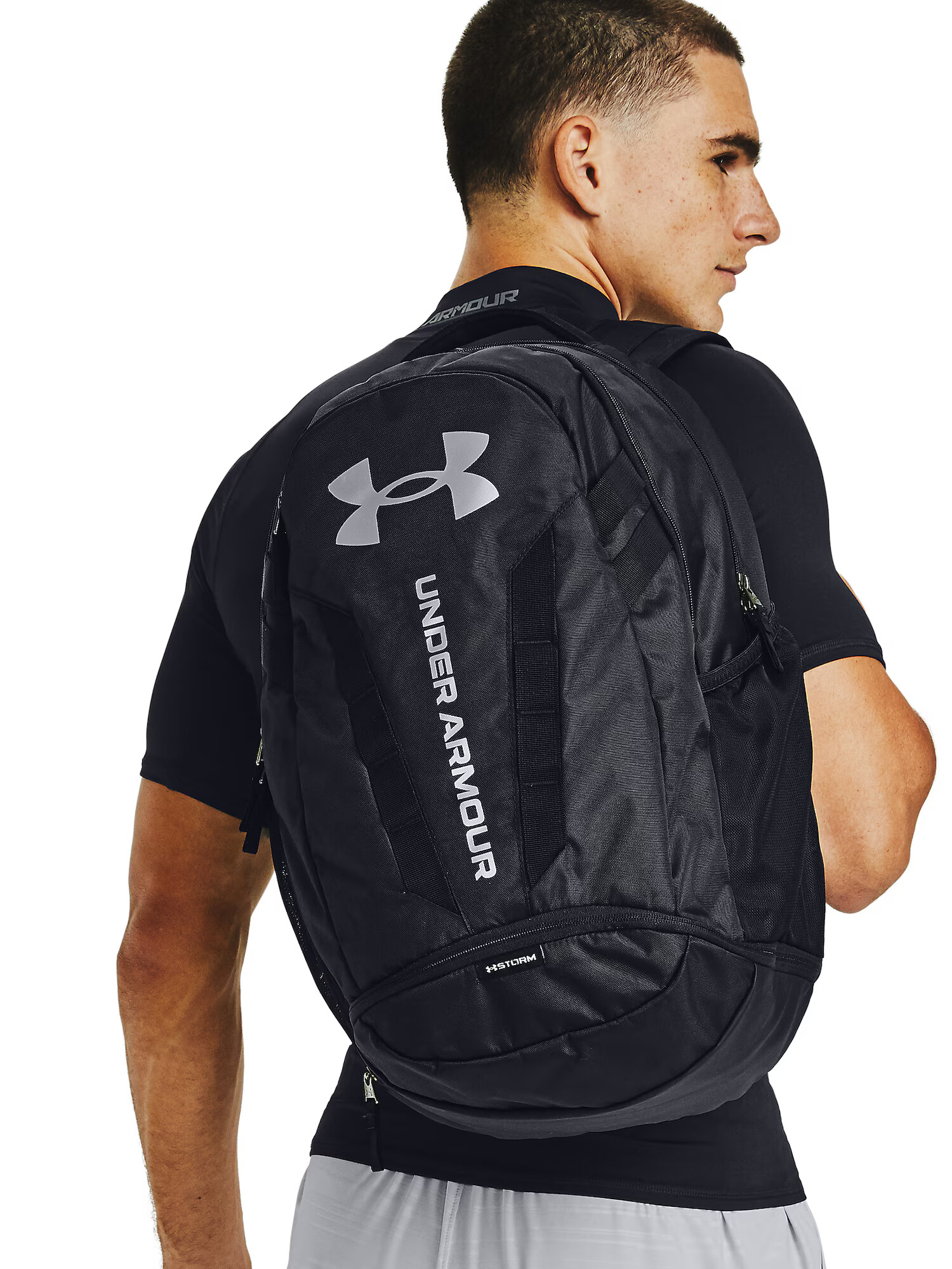 UNDER ARMOUR Rucsac sport 'Hustle' negru / alb - Pled.ro