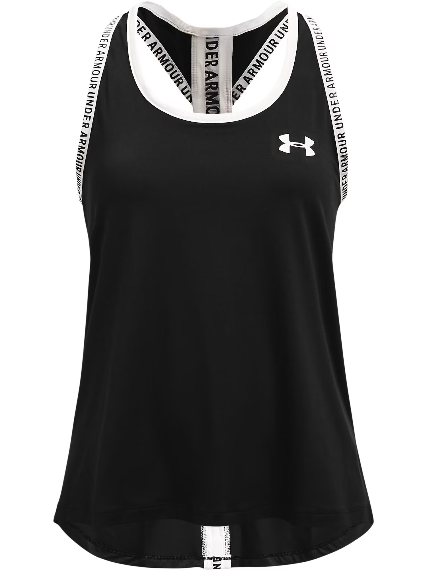 UNDER ARMOUR Sport top 'Knockout' negru / alb - Pled.ro