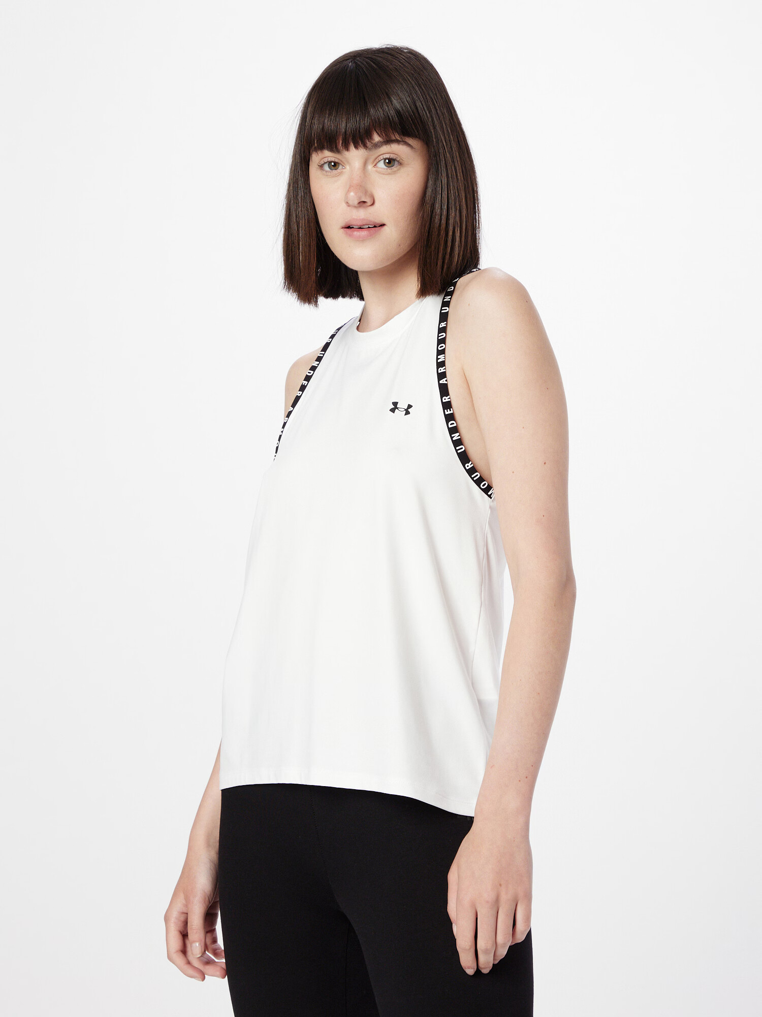 UNDER ARMOUR Sport top 'Knockout' negru / alb - Pled.ro