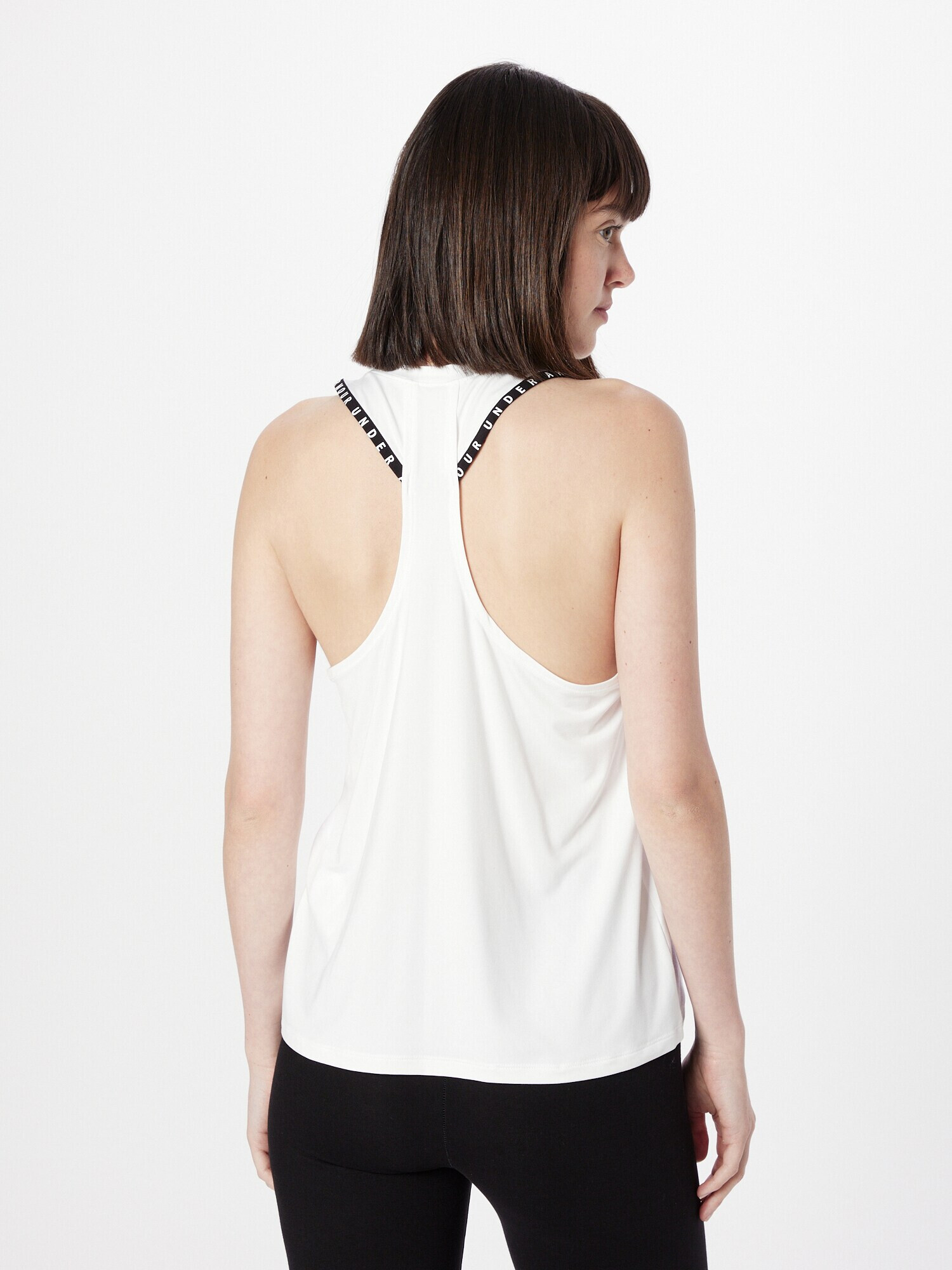 UNDER ARMOUR Sport top 'Knockout' negru / alb - Pled.ro