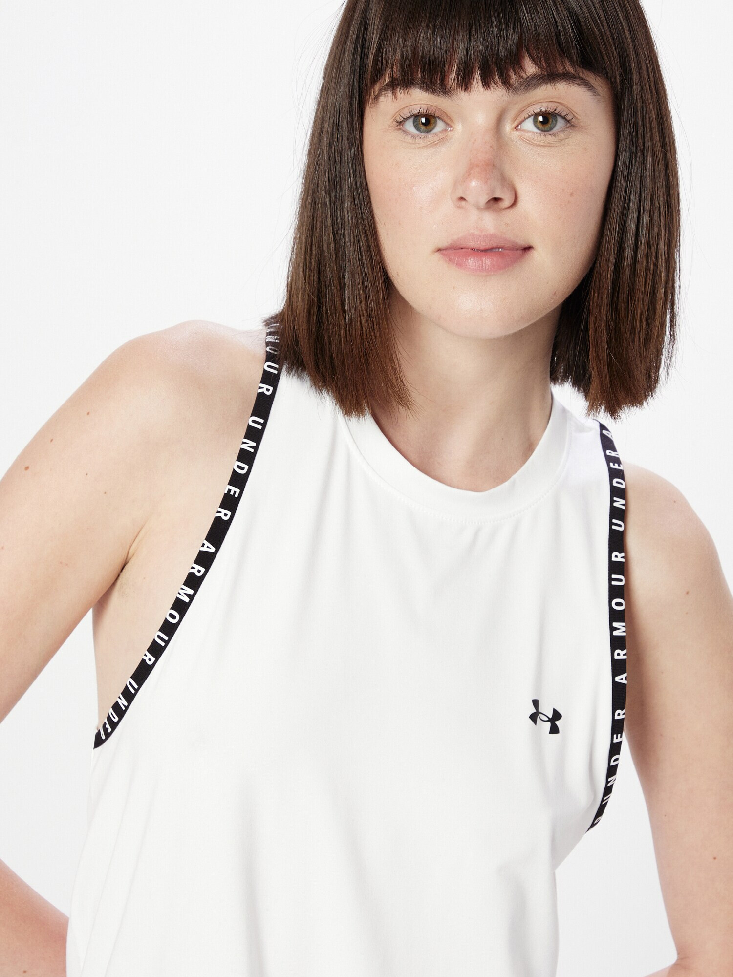 UNDER ARMOUR Sport top 'Knockout' negru / alb - Pled.ro