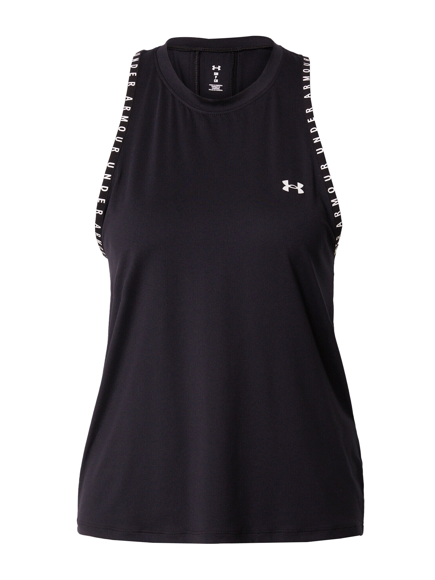 UNDER ARMOUR Sport top 'Knockout Novelty' negru / alb - Pled.ro