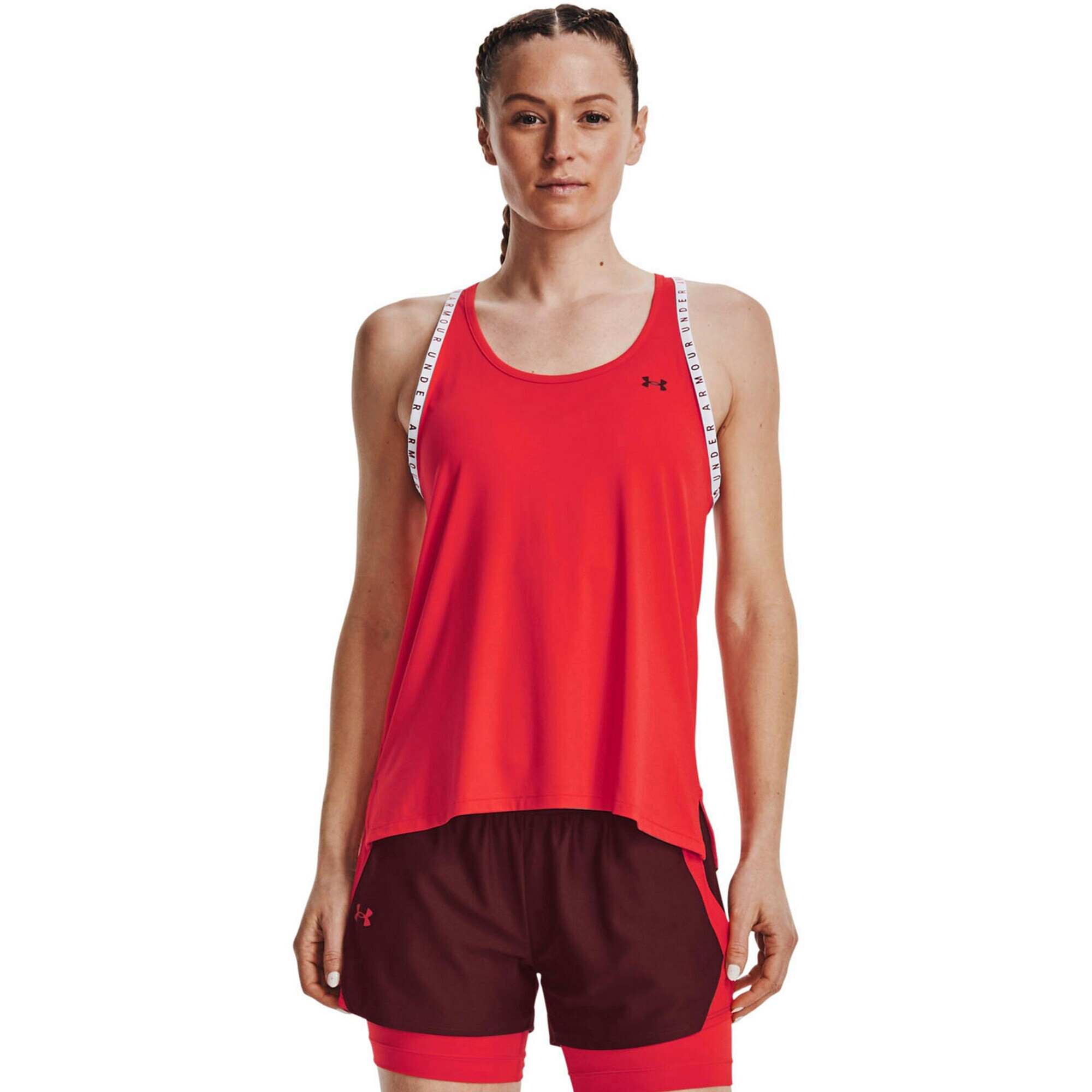 UNDER ARMOUR Sport top 'Knockout' roșu / negru / alb - Pled.ro