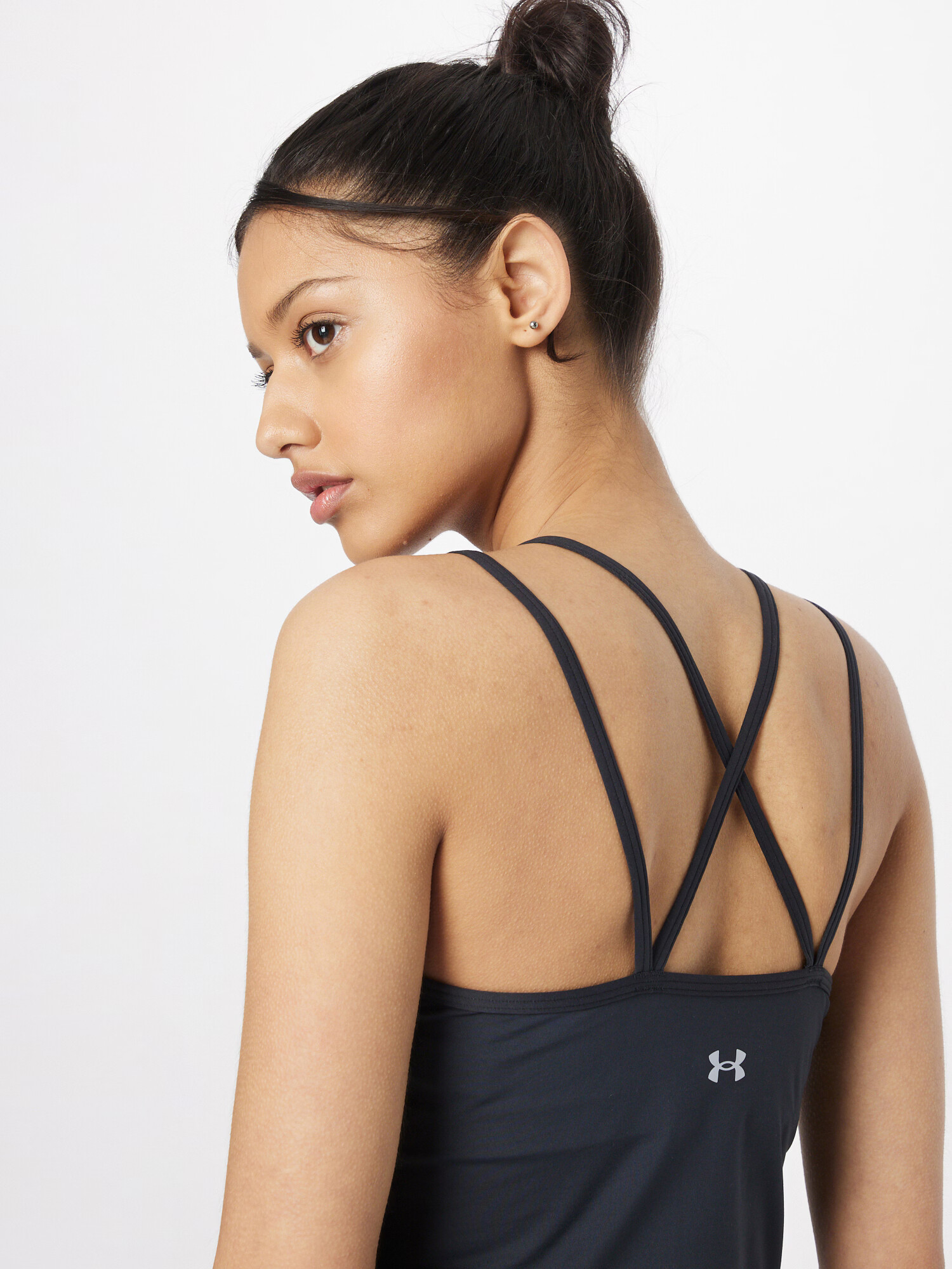 UNDER ARMOUR Sport top 'Meridian' negru / alb - Pled.ro