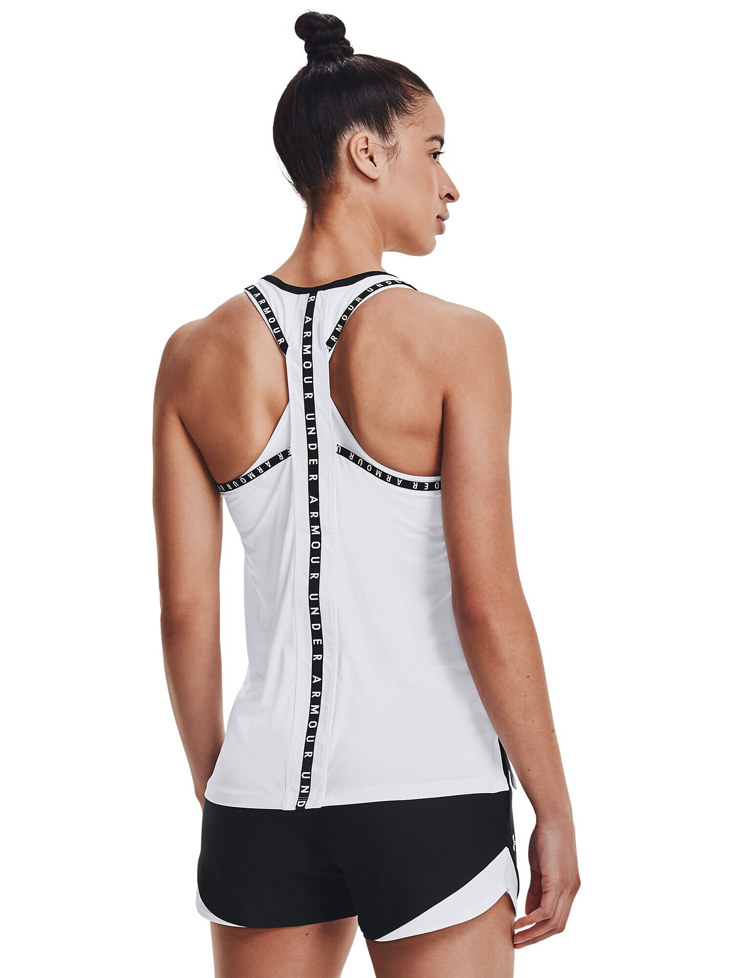 UNDER ARMOUR Sport top 'Knockout' negru / alb - Pled.ro