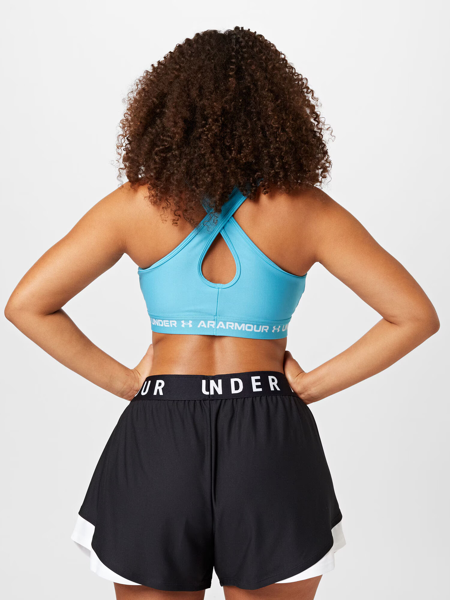 UNDER ARMOUR Sutien sport albastru aqua / alb - Pled.ro