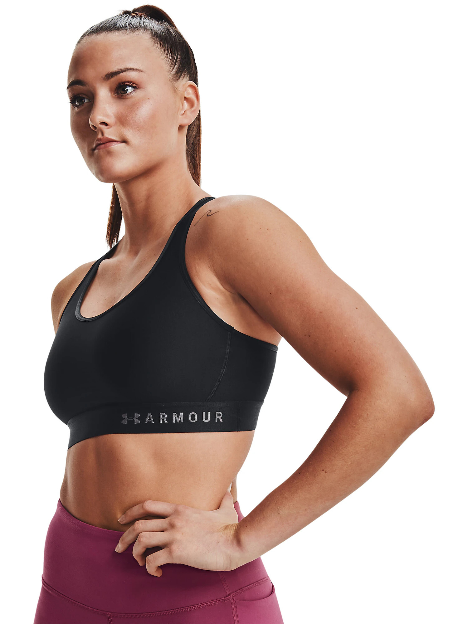 UNDER ARMOUR Sutien sport 'Armour' gri / negru - Pled.ro