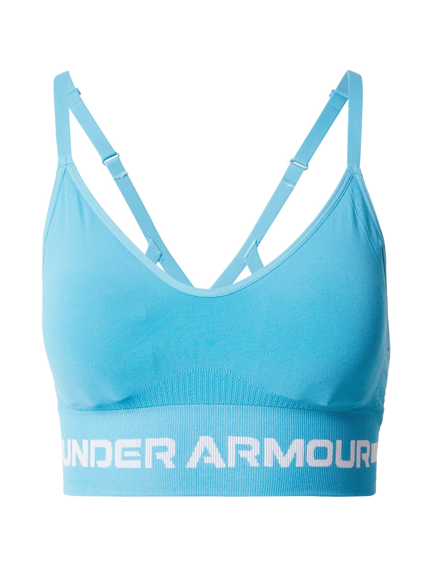 UNDER ARMOUR Sutien sport azuriu / alb - Pled.ro