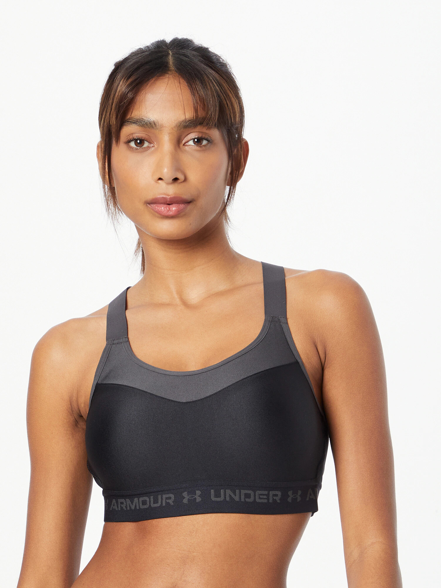 UNDER ARMOUR Sutien sport gri / negru - Pled.ro