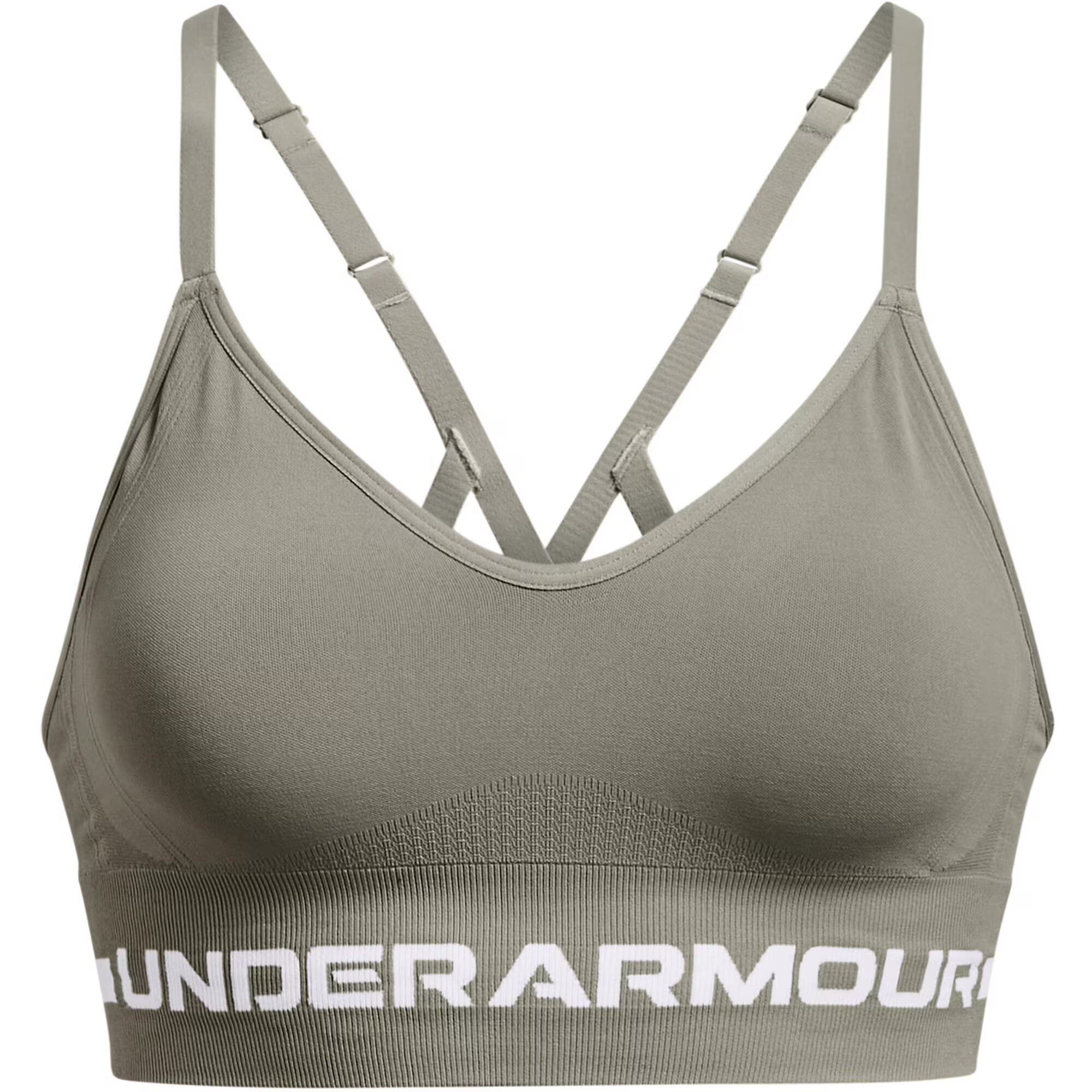 UNDER ARMOUR Sutien sport kaki / alb - Pled.ro