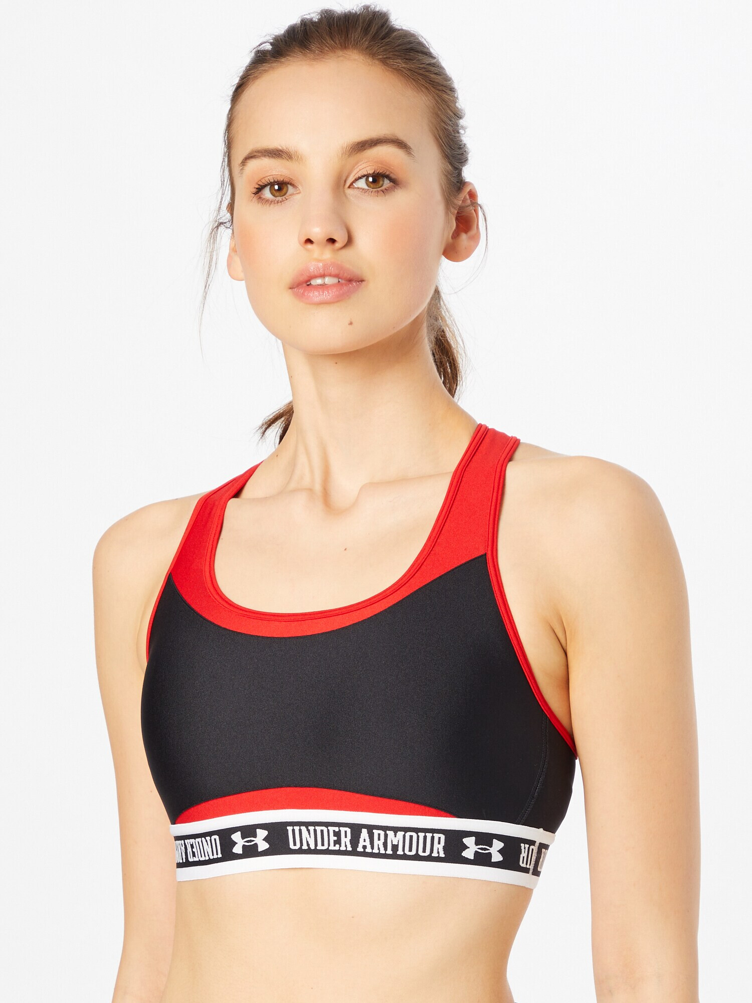 UNDER ARMOUR Sutien sport roșu / negru / alb - Pled.ro