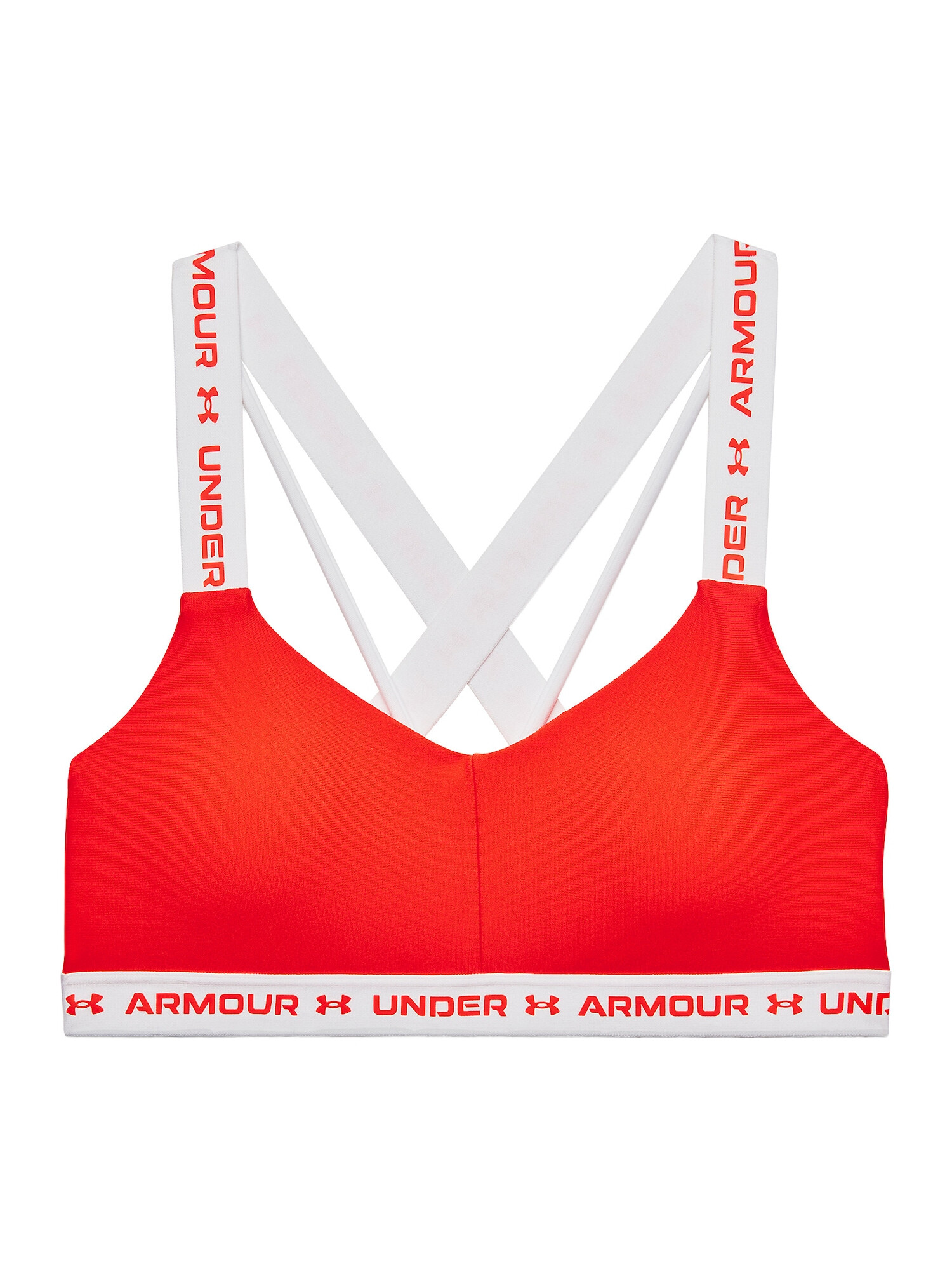 UNDER ARMOUR Sutien sport roșu orange / alb - Pled.ro