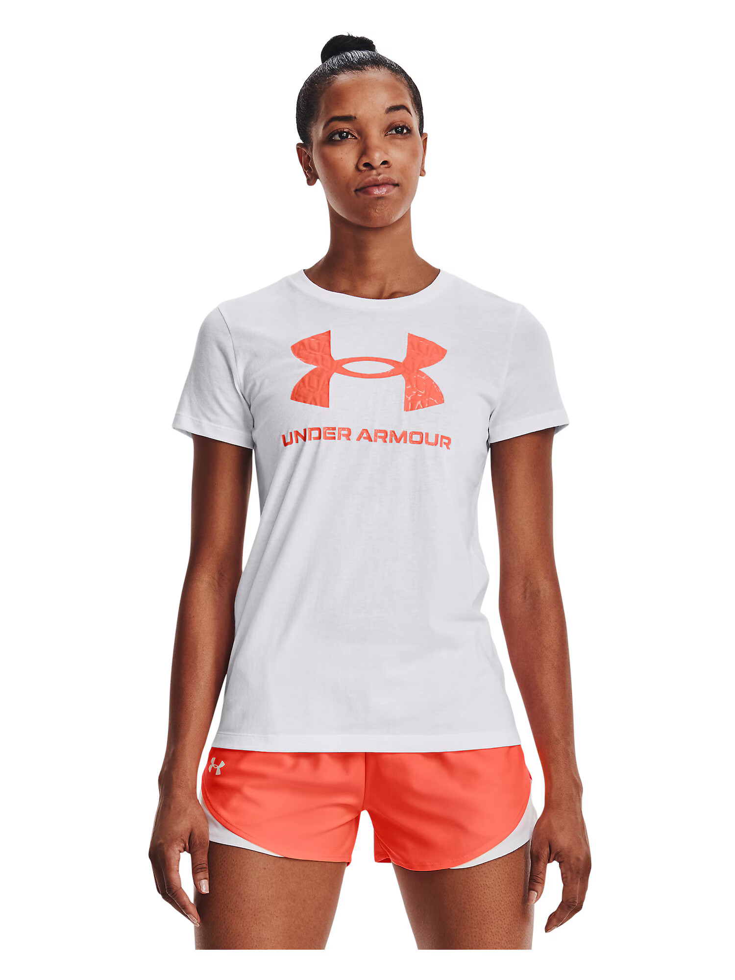 UNDER ARMOUR Tricou funcțional corai / alb - Pled.ro