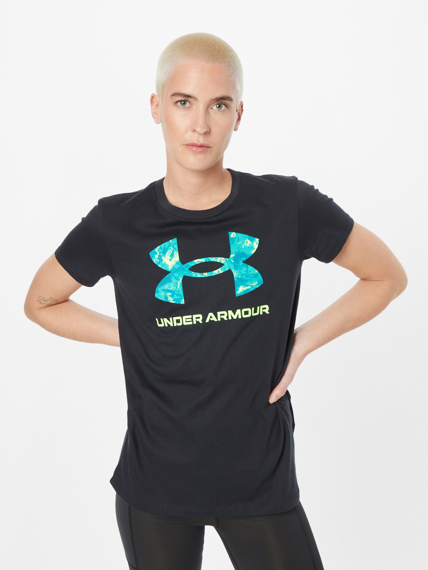 UNDER ARMOUR Tricou funcțional cyan / verde deschis / negru - Pled.ro