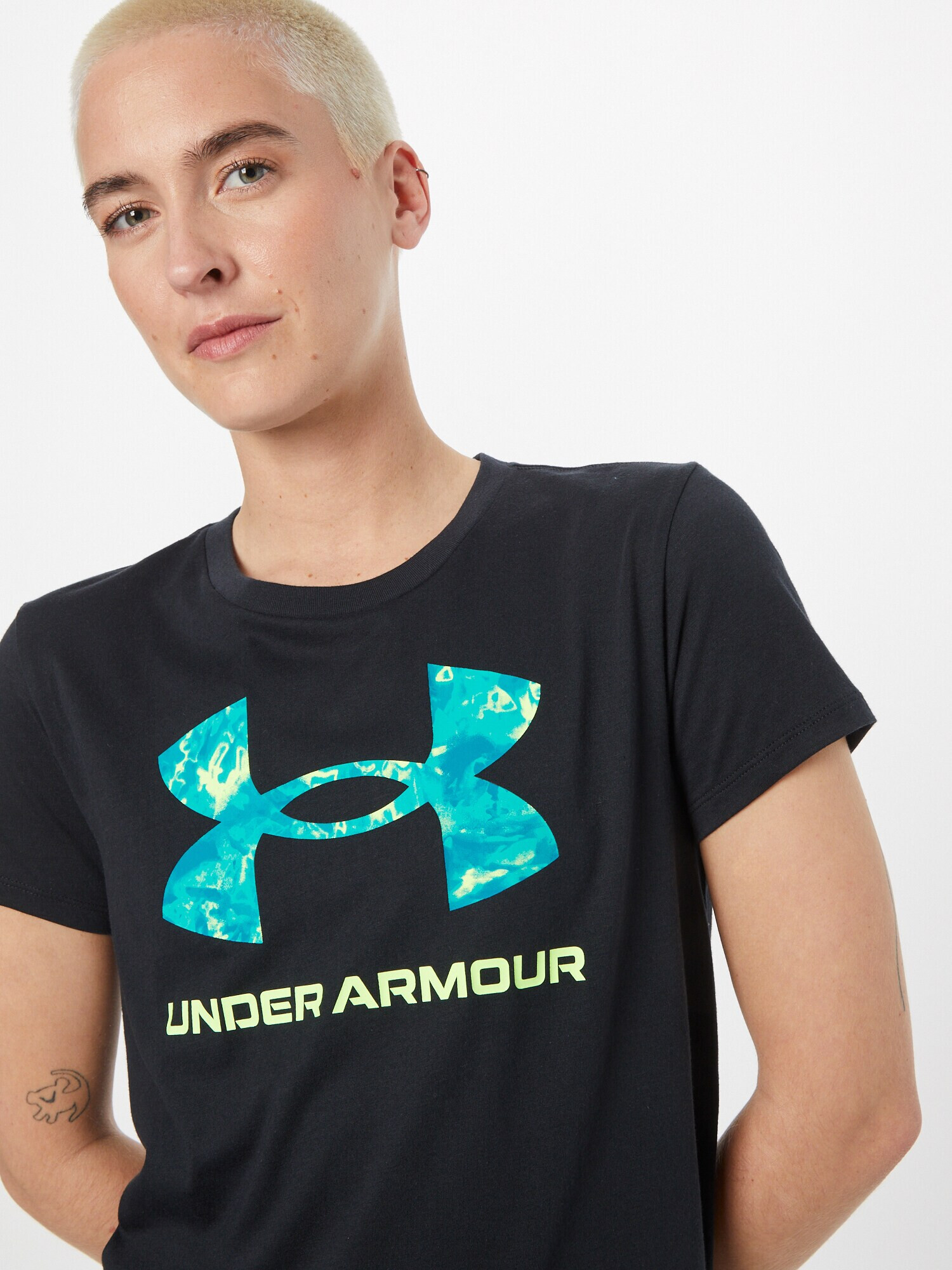 UNDER ARMOUR Tricou funcțional cyan / verde deschis / negru - Pled.ro