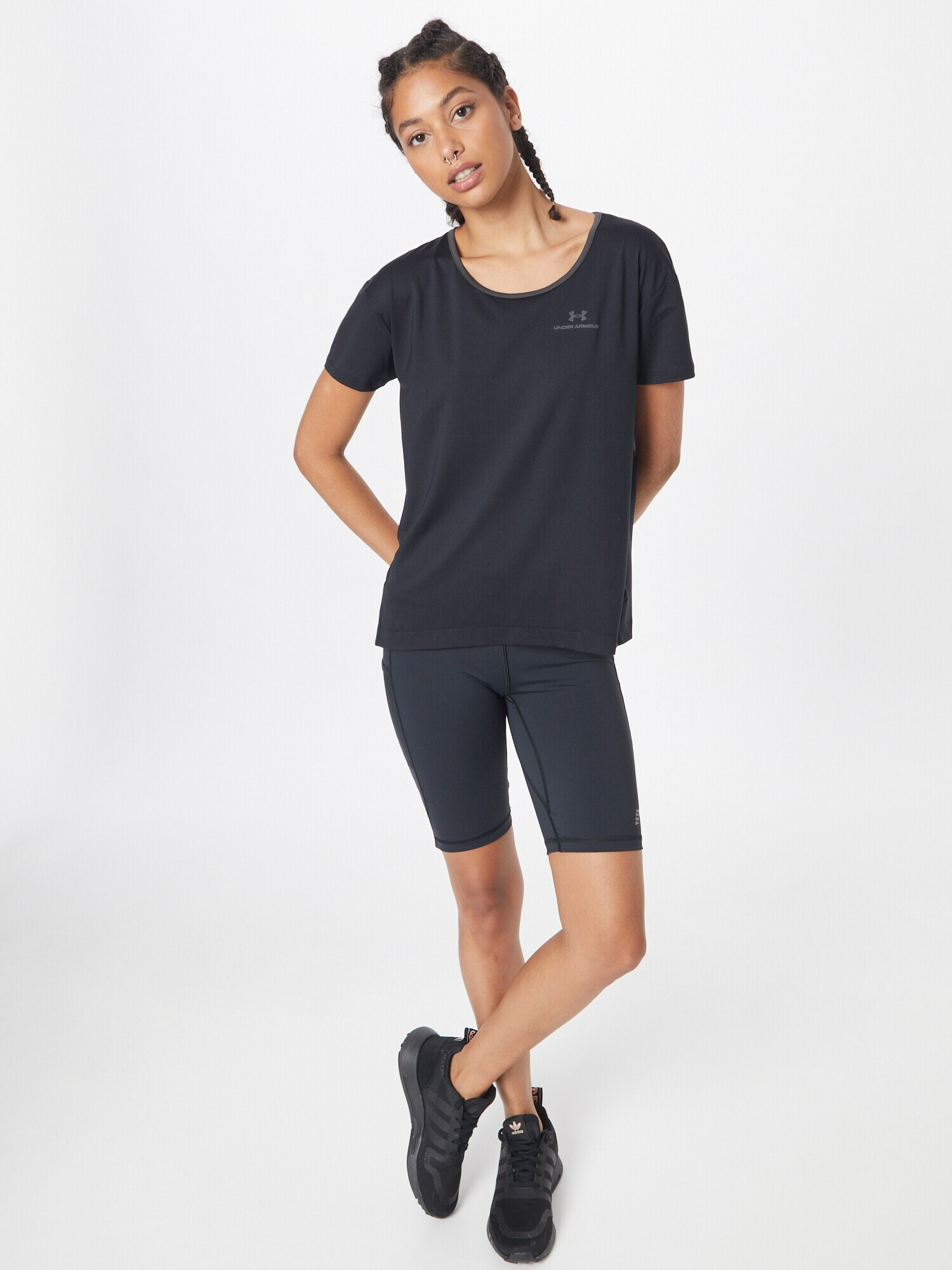 UNDER ARMOUR Tricou funcțional gri închis / negru - Pled.ro