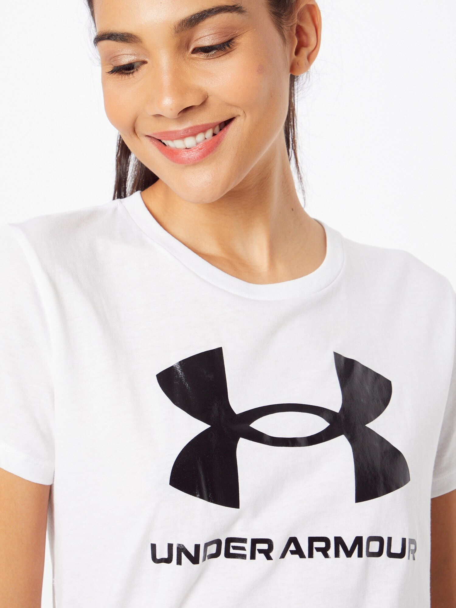 UNDER ARMOUR Tricou funcțional 'Live' negru / alb - Pled.ro