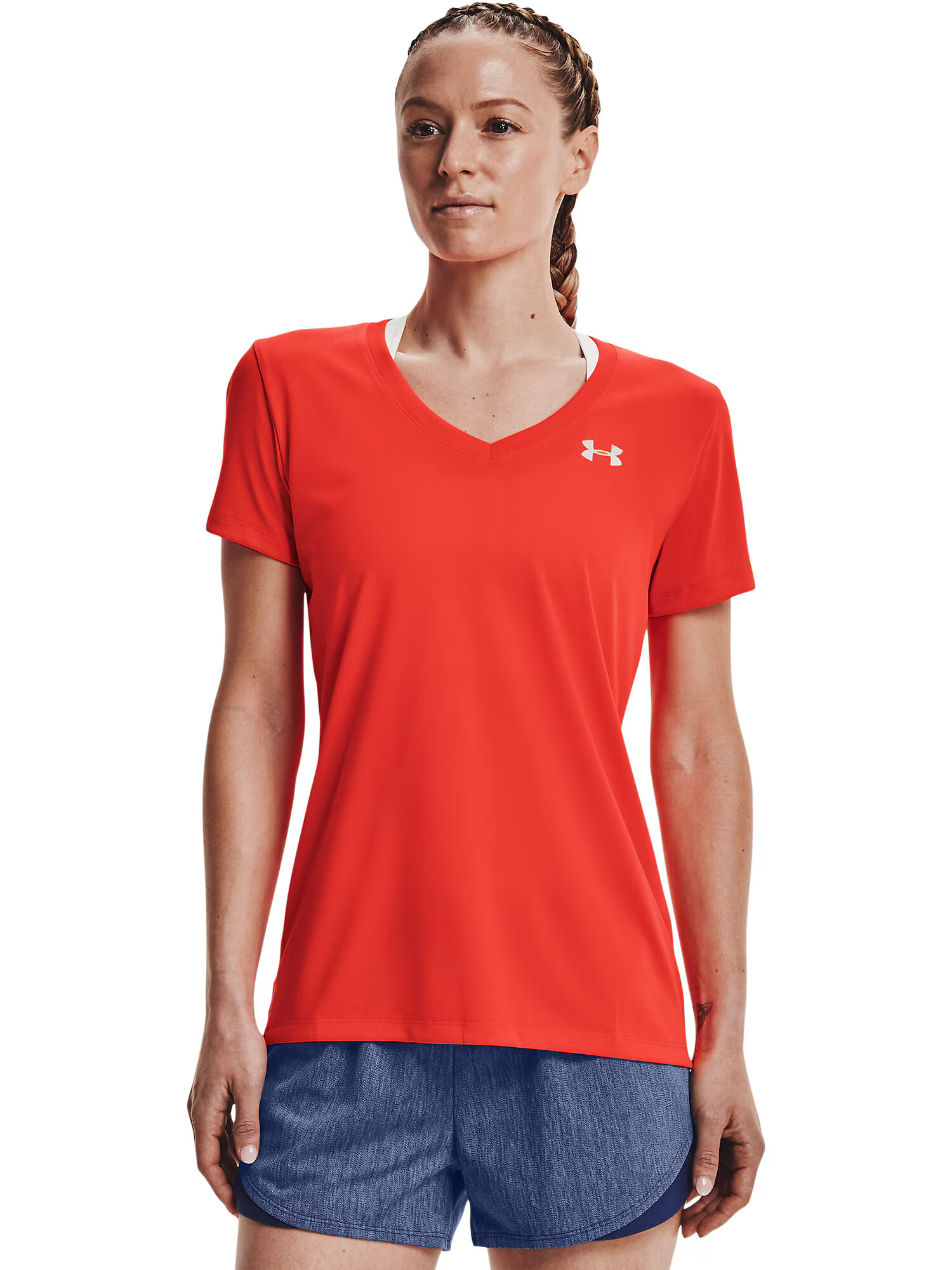 UNDER ARMOUR Tricou funcțional portocaliu închis / alb - Pled.ro