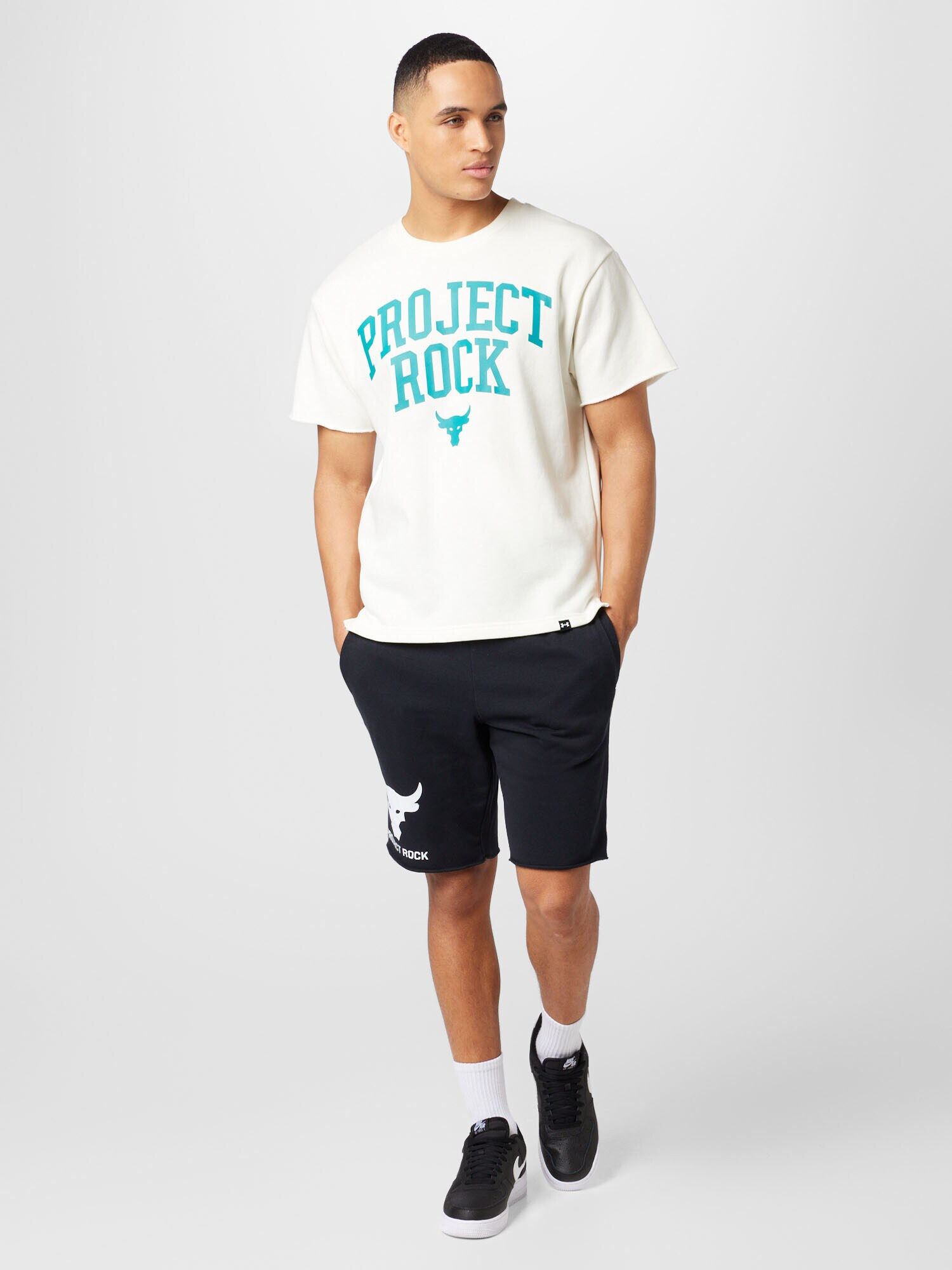 UNDER ARMOUR Tricou funcțional 'Project Rock' crem / verde jad - Pled.ro