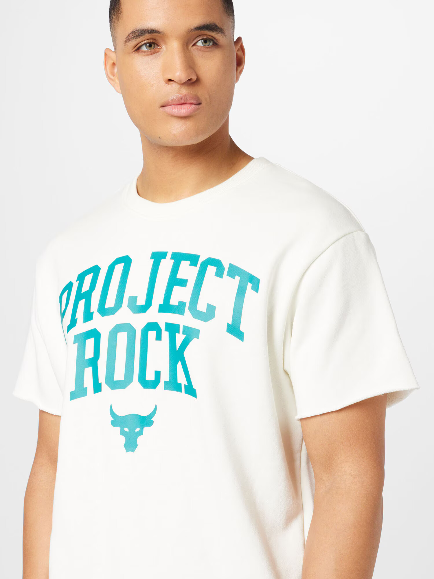 UNDER ARMOUR Tricou funcțional 'Project Rock' crem / verde jad - Pled.ro