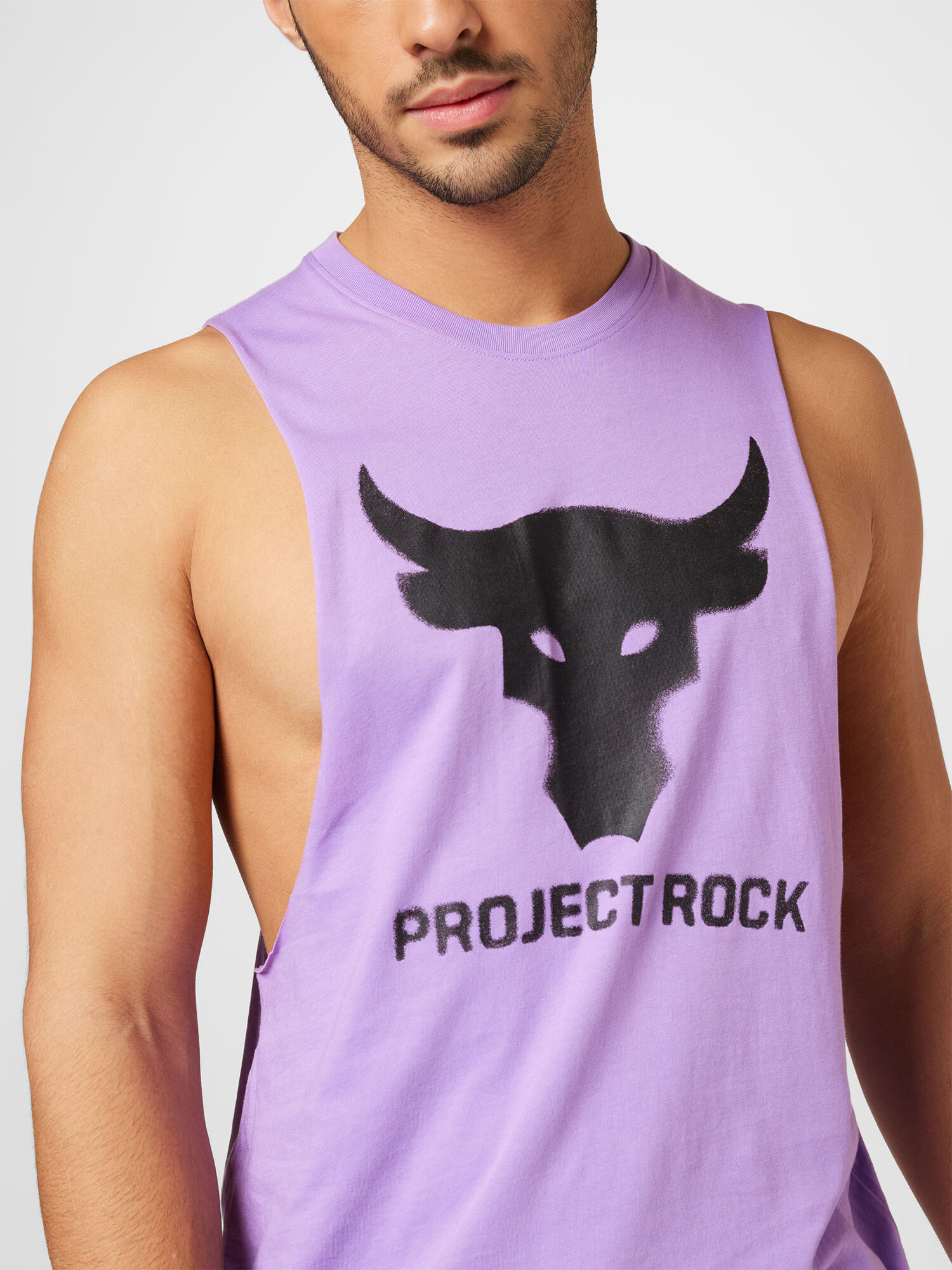 UNDER ARMOUR Tricou funcțional 'ROCK BRAHMA BULL' mov deschis / negru - Pled.ro