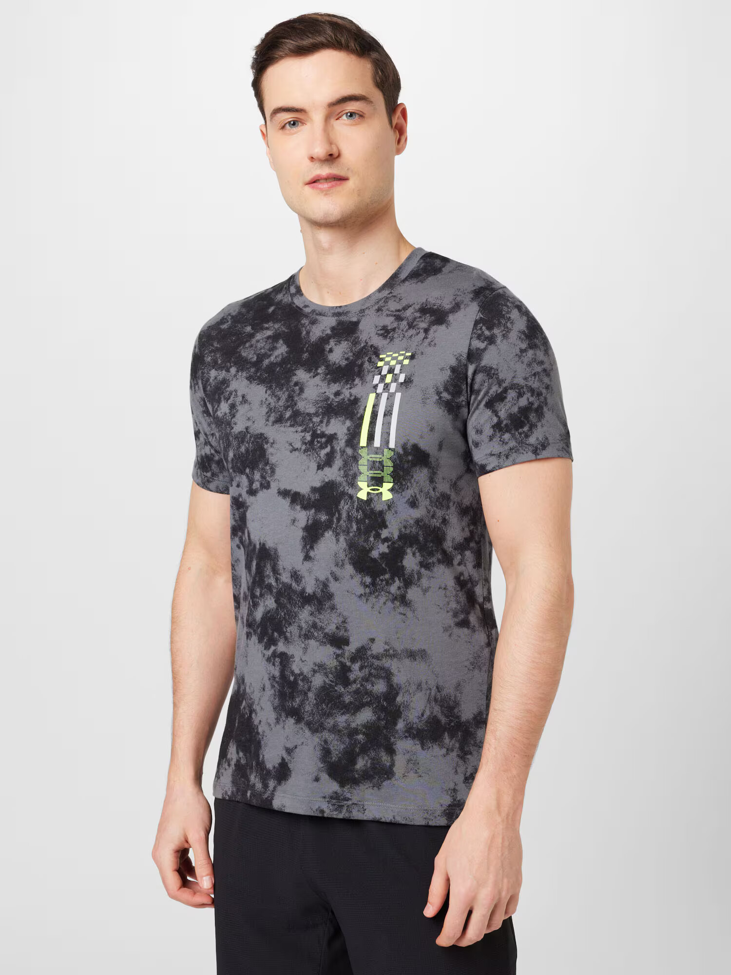 UNDER ARMOUR Tricou funcțional 'Run Anywhere' gri / verde neon / negru - Pled.ro