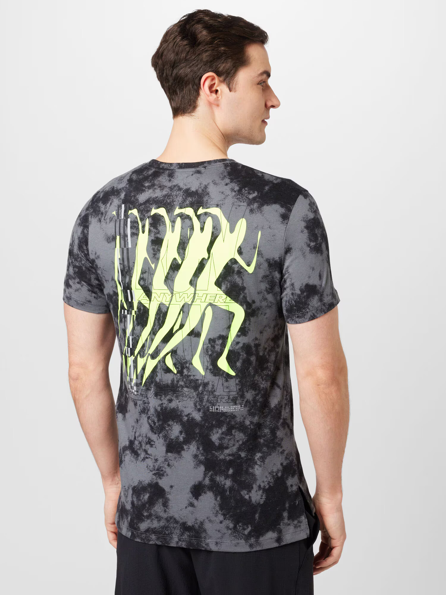 UNDER ARMOUR Tricou funcțional 'Run Anywhere' gri / verde neon / negru - Pled.ro