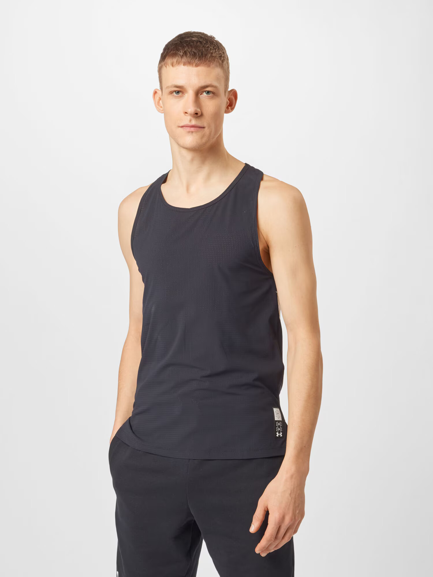 UNDER ARMOUR Tricou funcțional 'Run Anywhere' negru / alb - Pled.ro