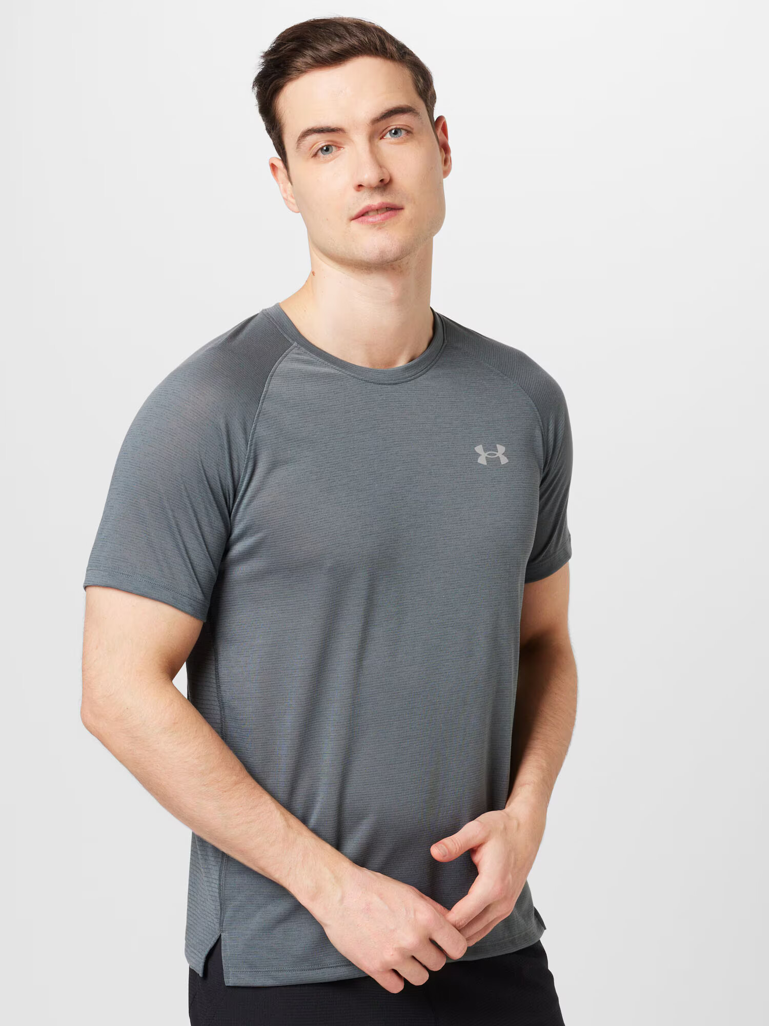 UNDER ARMOUR Tricou funcțional 'Streaker' gri fumuriu / alb - Pled.ro