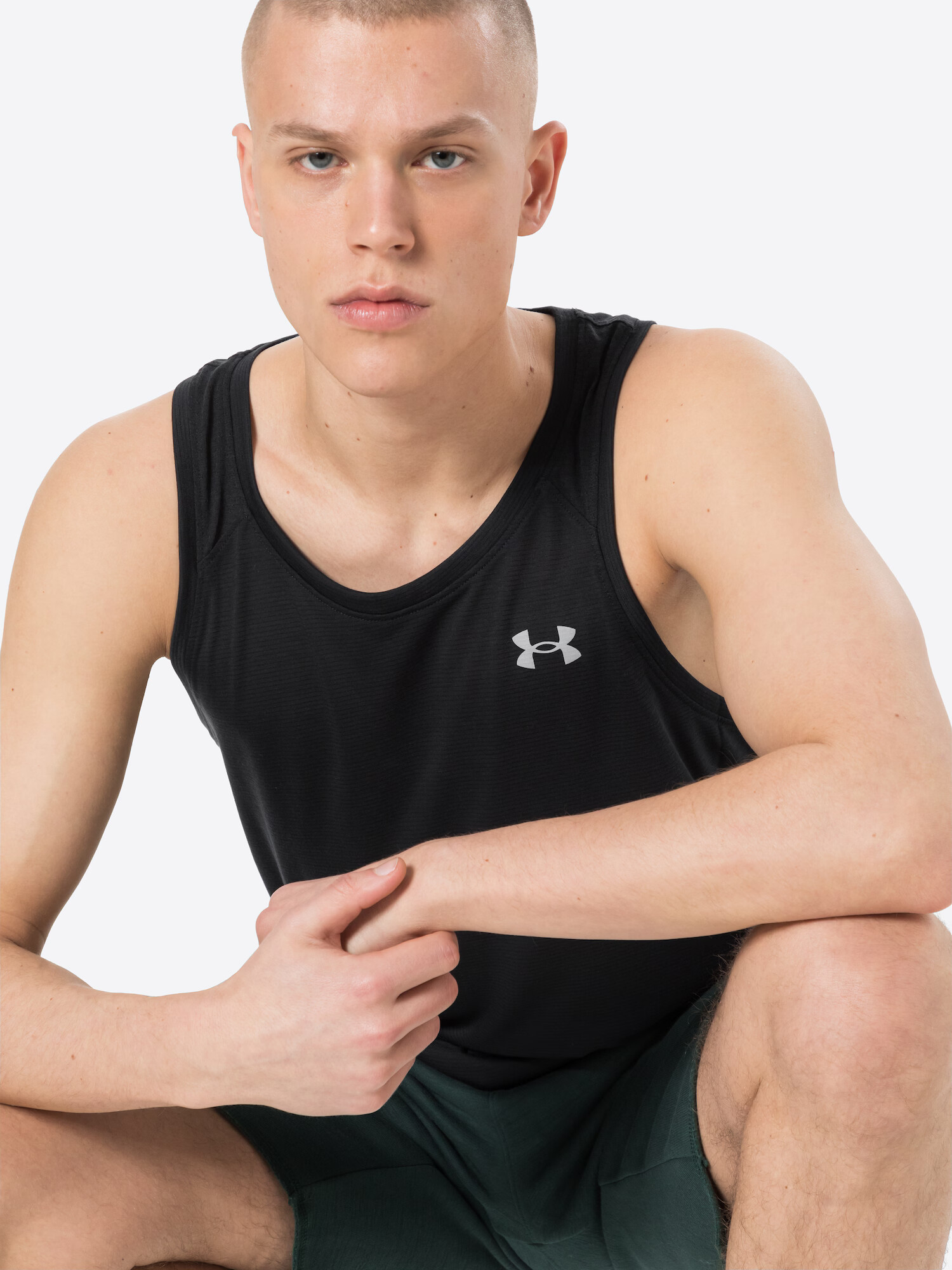 UNDER ARMOUR Tricou funcțional 'Streaker' negru / alb - Pled.ro