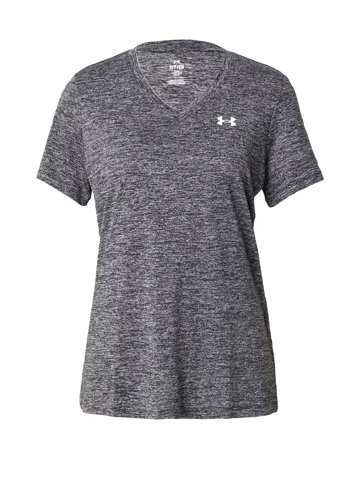 UNDER ARMOUR Tricou funcțional 'Twist' gri amestecat / alb - Pled.ro