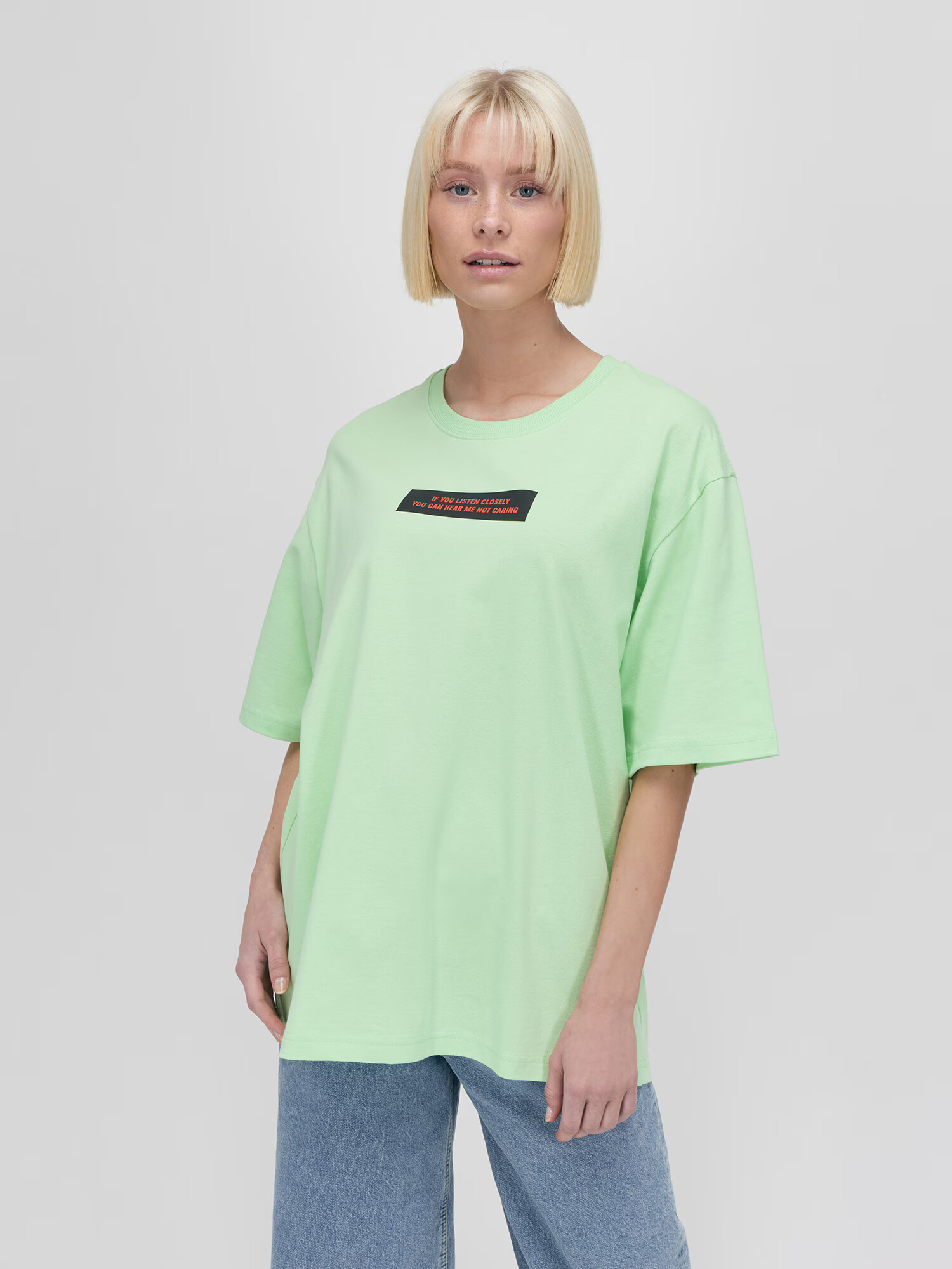 UNFOLLOWED x ABOUT YOU Tricou 'HIGH' verde - Pled.ro