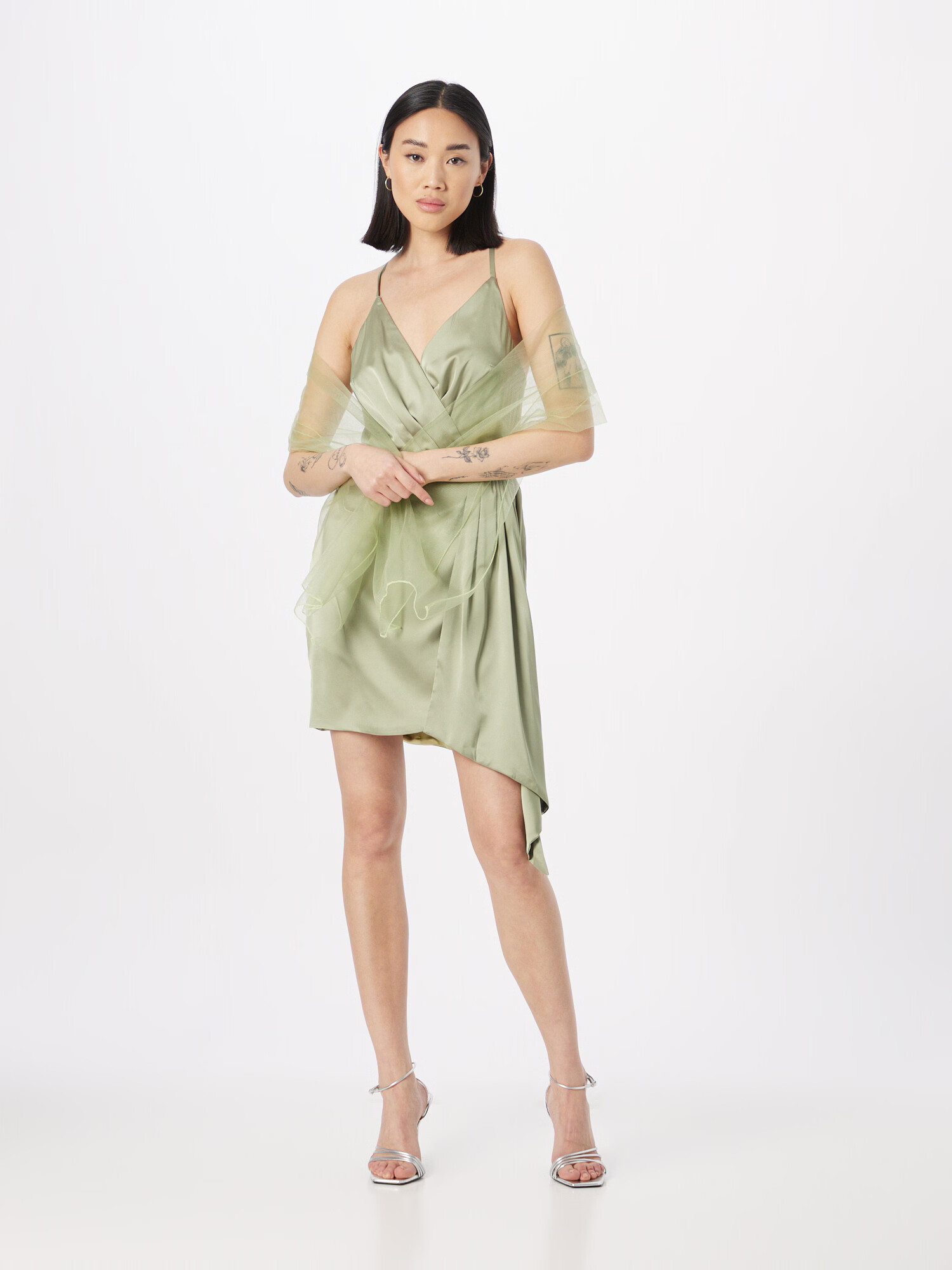 Unique Rochie de cocktail verde pastel - Pled.ro