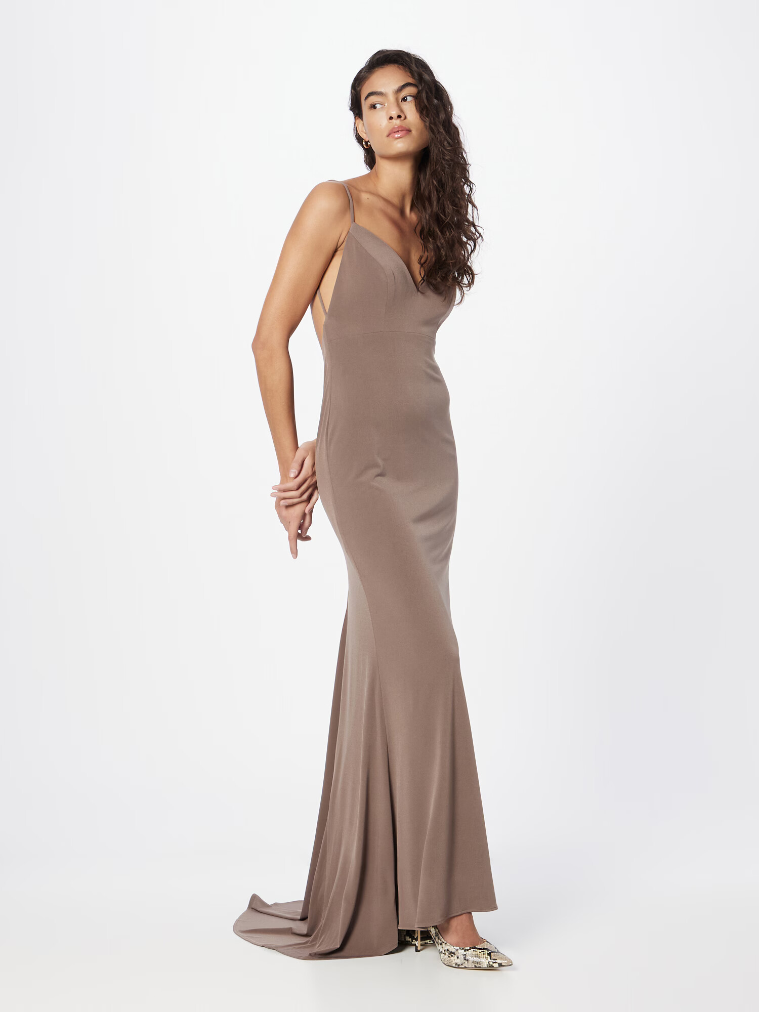 Unique Rochie de seară gri taupe - Pled.ro