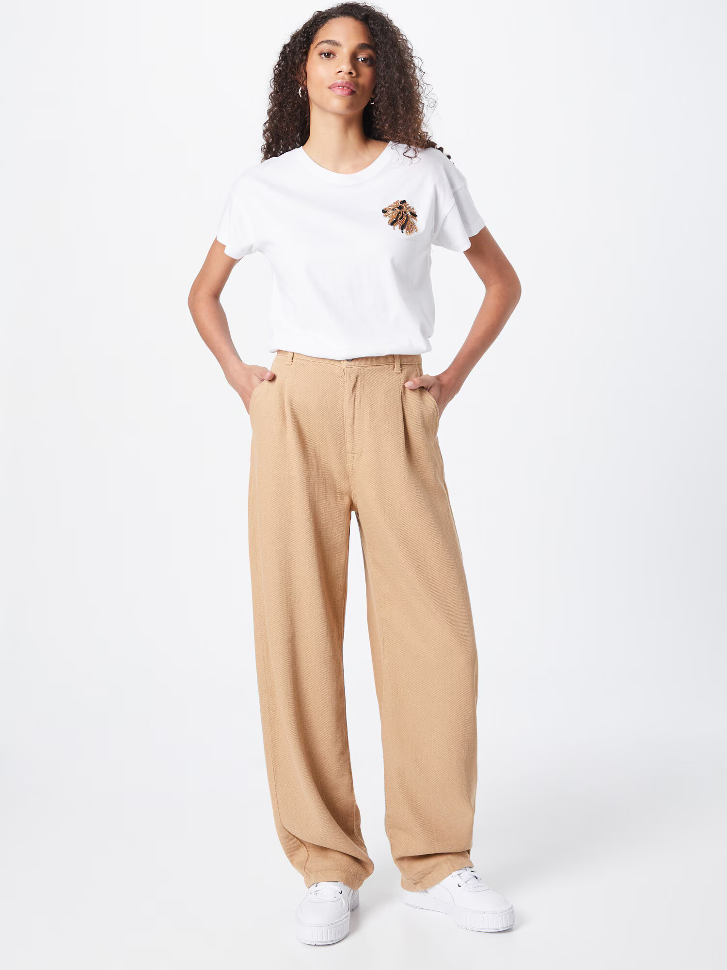 UNITED COLORS OF BENETTON Pantaloni cu cute bej - Pled.ro