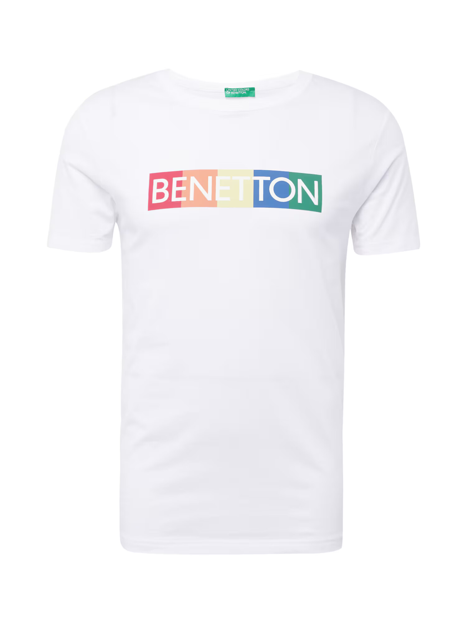 UNITED COLORS OF BENETTON Tricou albastru gențiană / portocaliu / roșu intens / alb - Pled.ro