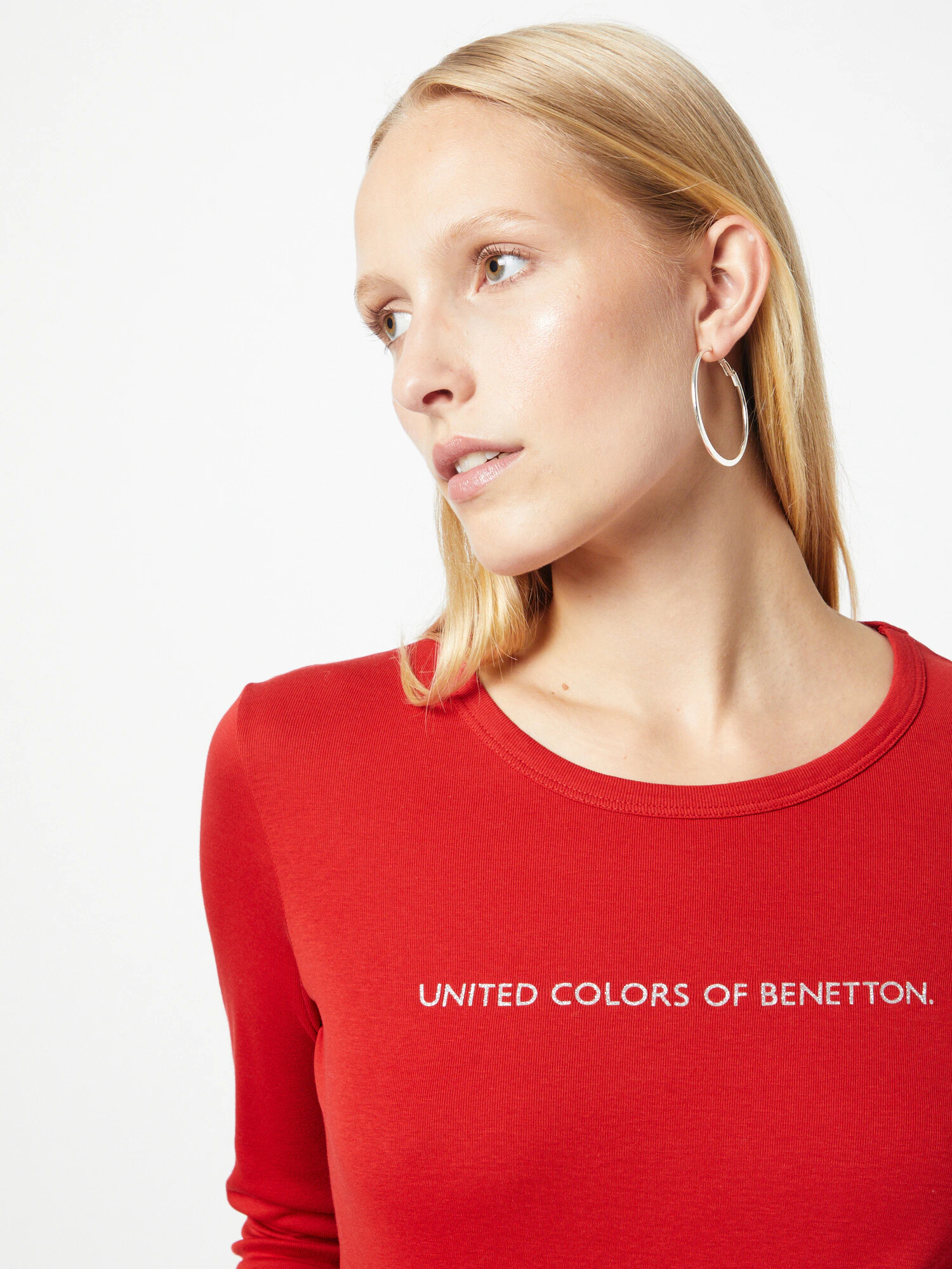 UNITED COLORS OF BENETTON Tricou roșu / alb - Pled.ro