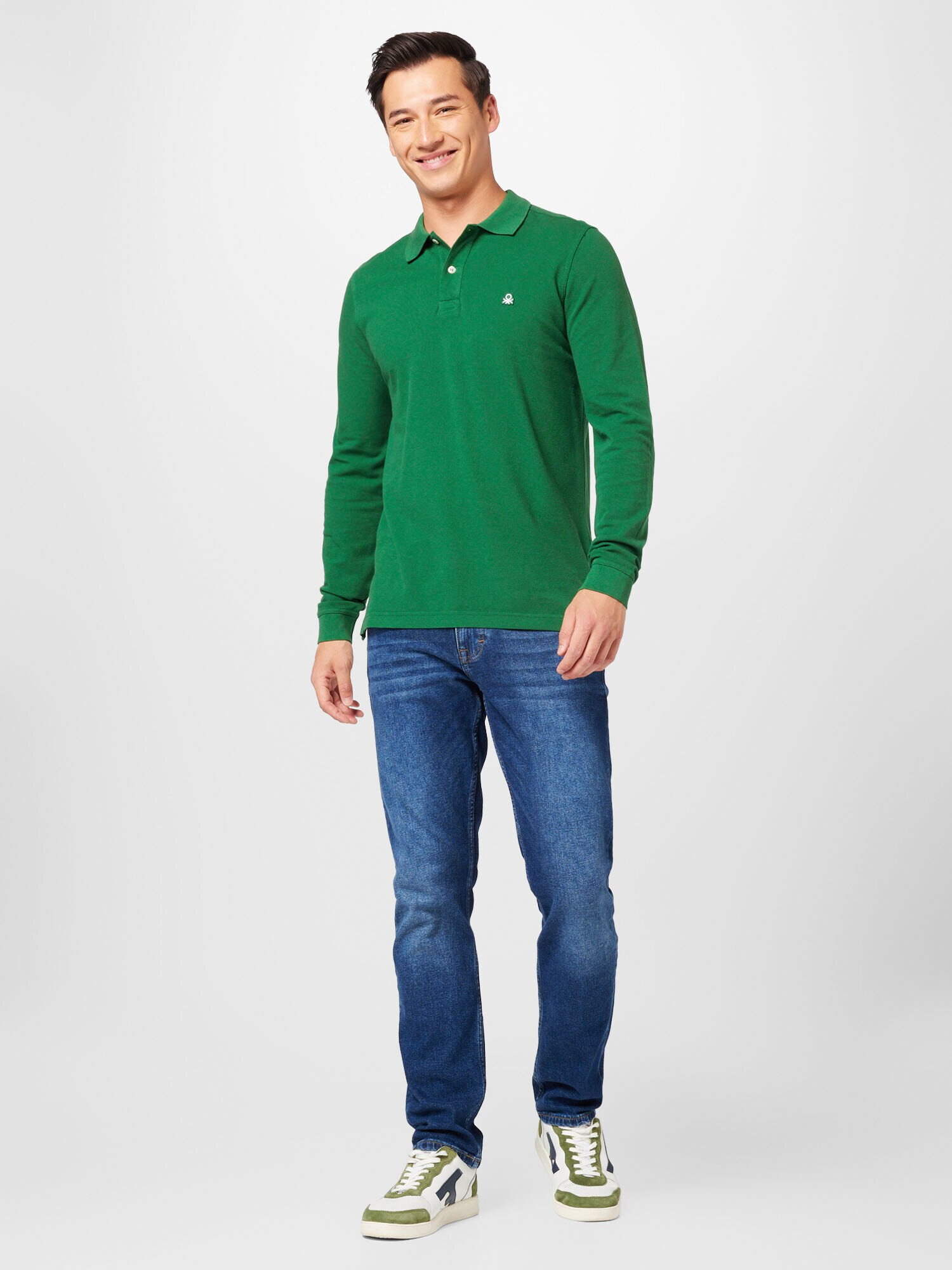 UNITED COLORS OF BENETTON Tricou verde / alb - Pled.ro