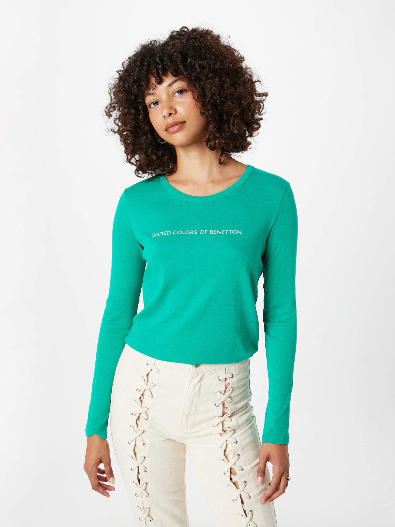 UNITED COLORS OF BENETTON Tricou verde / argintiu - Pled.ro