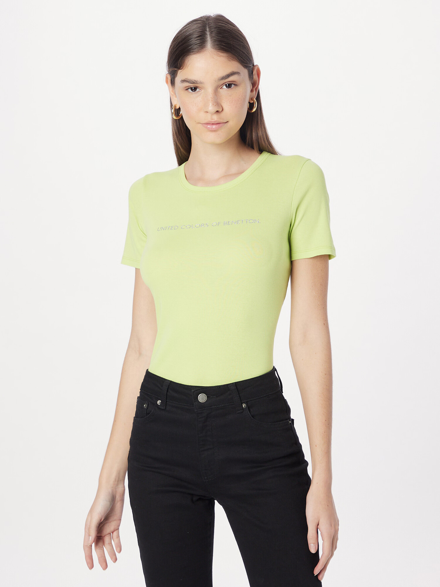 UNITED COLORS OF BENETTON Tricou verde deschis / argintiu - Pled.ro