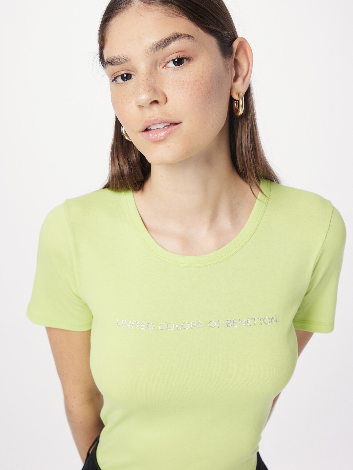 UNITED COLORS OF BENETTON Tricou verde deschis / argintiu - Pled.ro