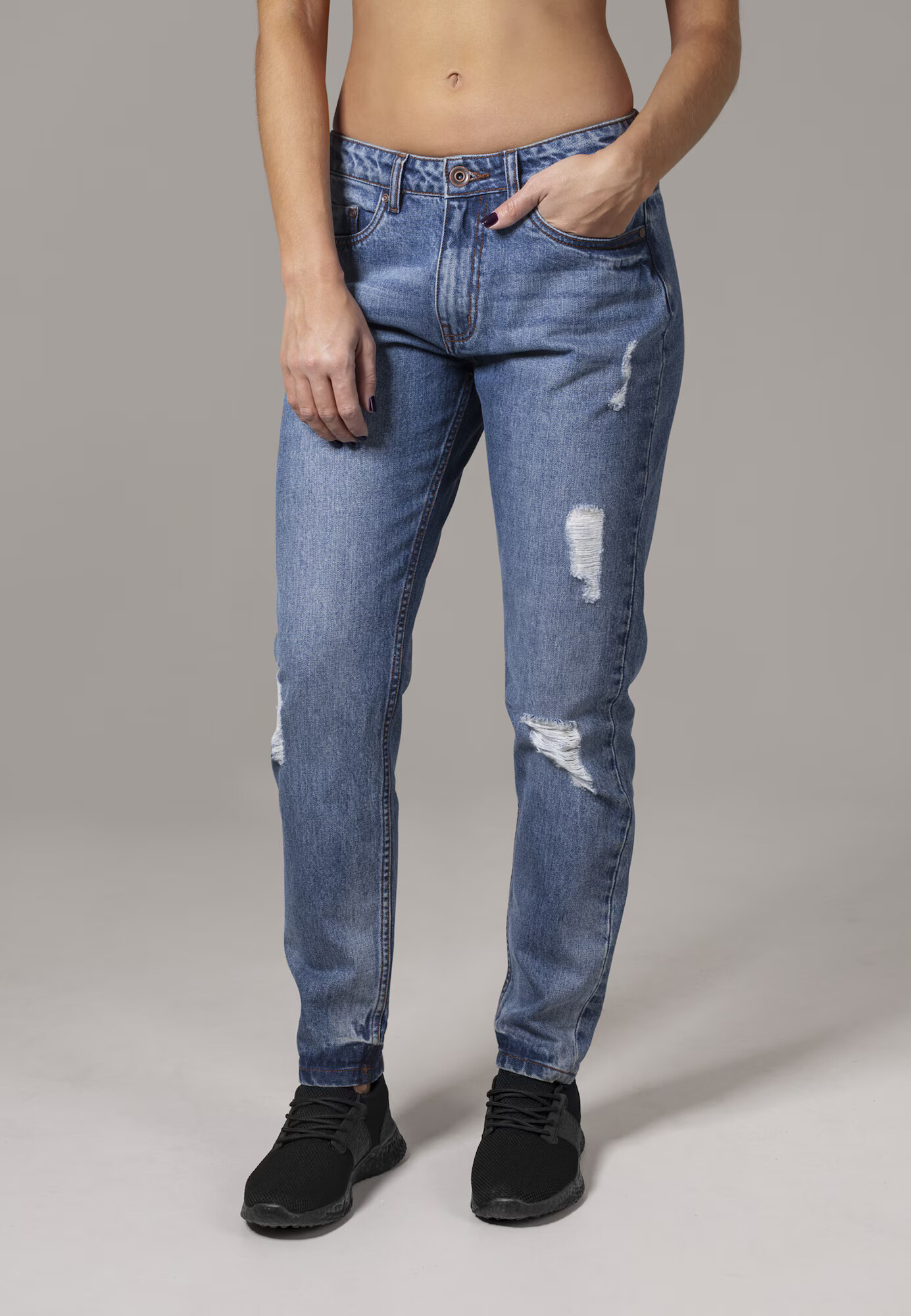 Urban Classics Jeans 'Boyfriend' albastru denim - Pled.ro