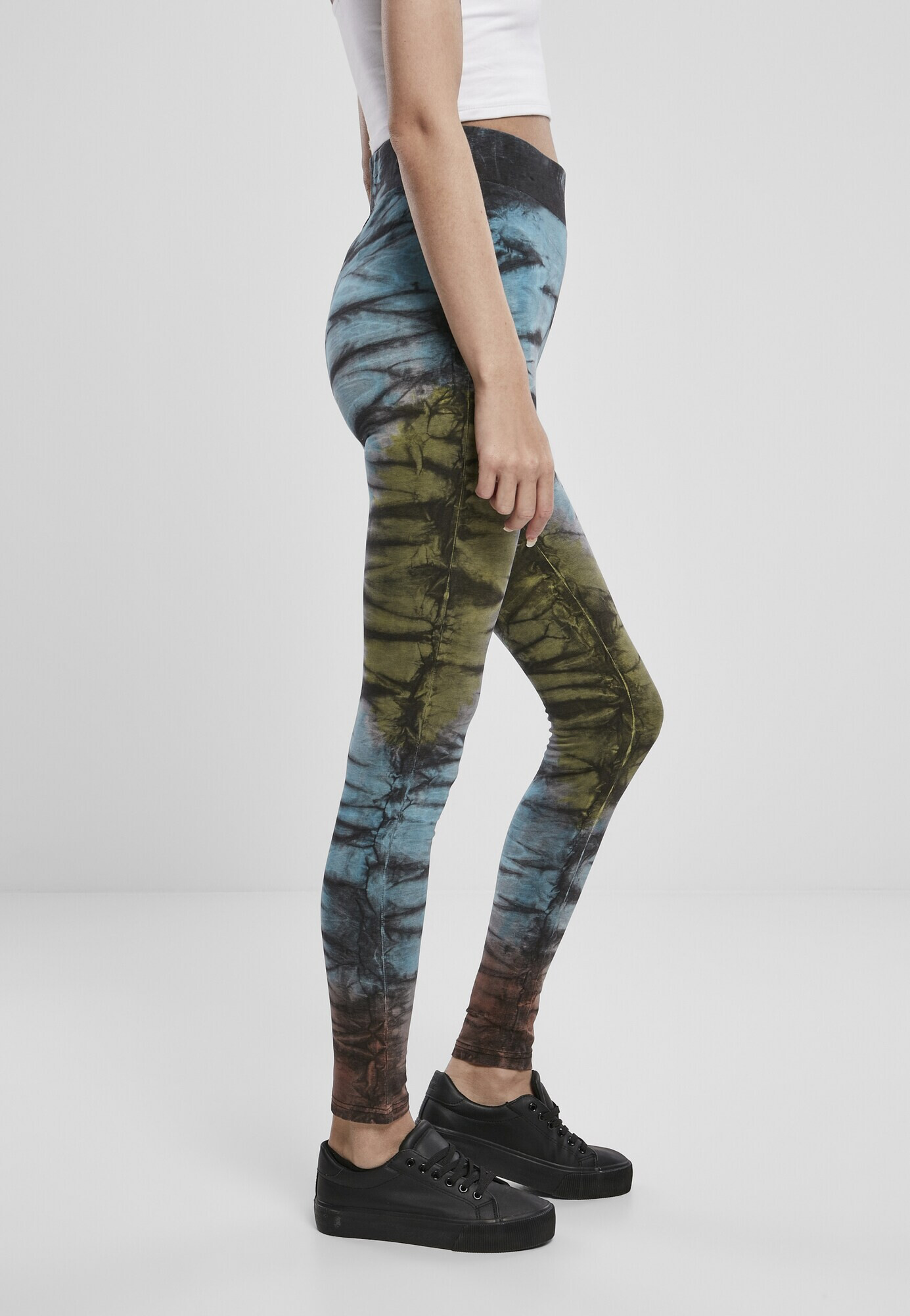 Urban Classics Leggings azuriu / maro închis / verde deschis / negru - Pled.ro