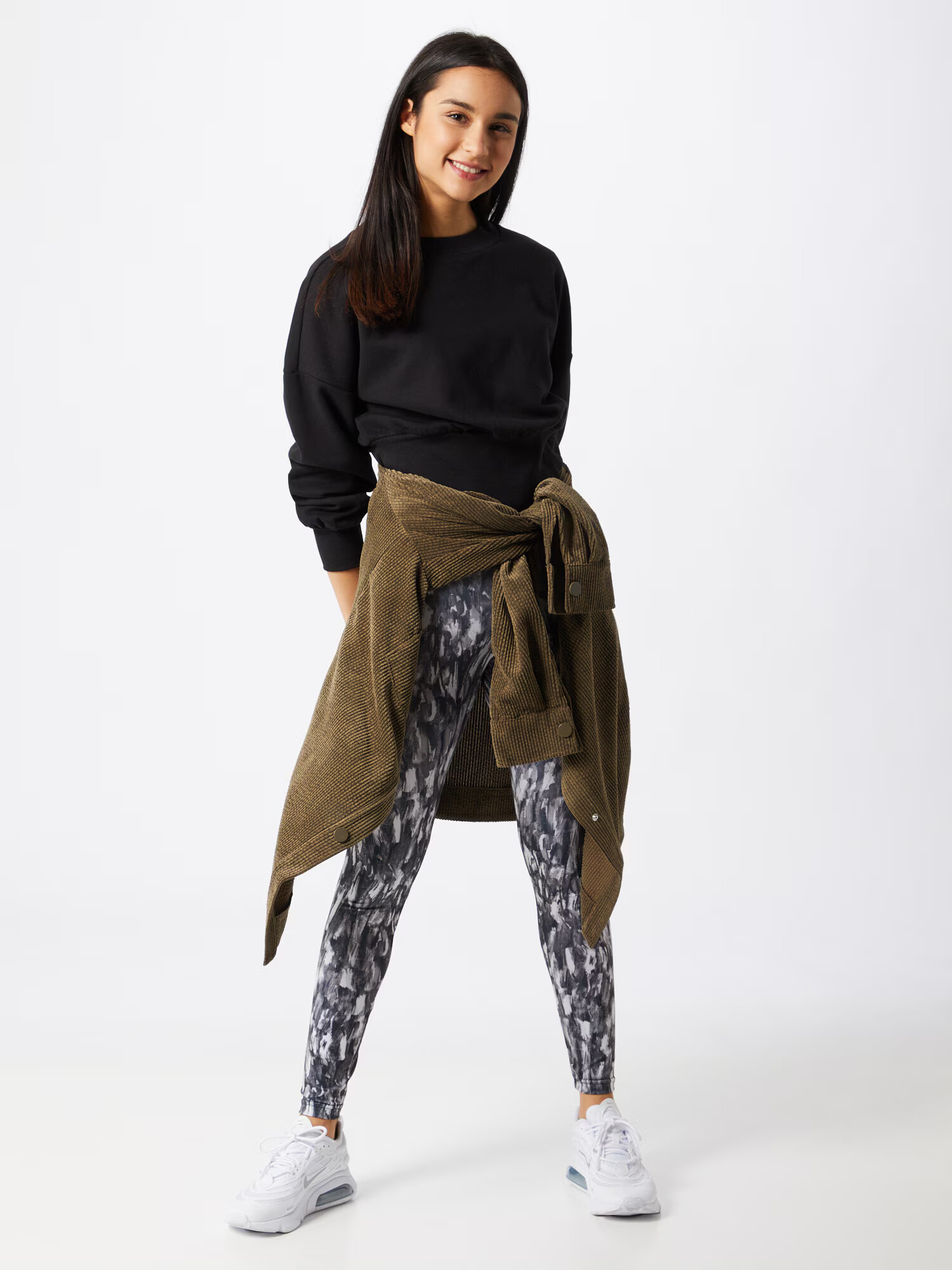 Urban Classics Leggings gri închis / alb - Pled.ro