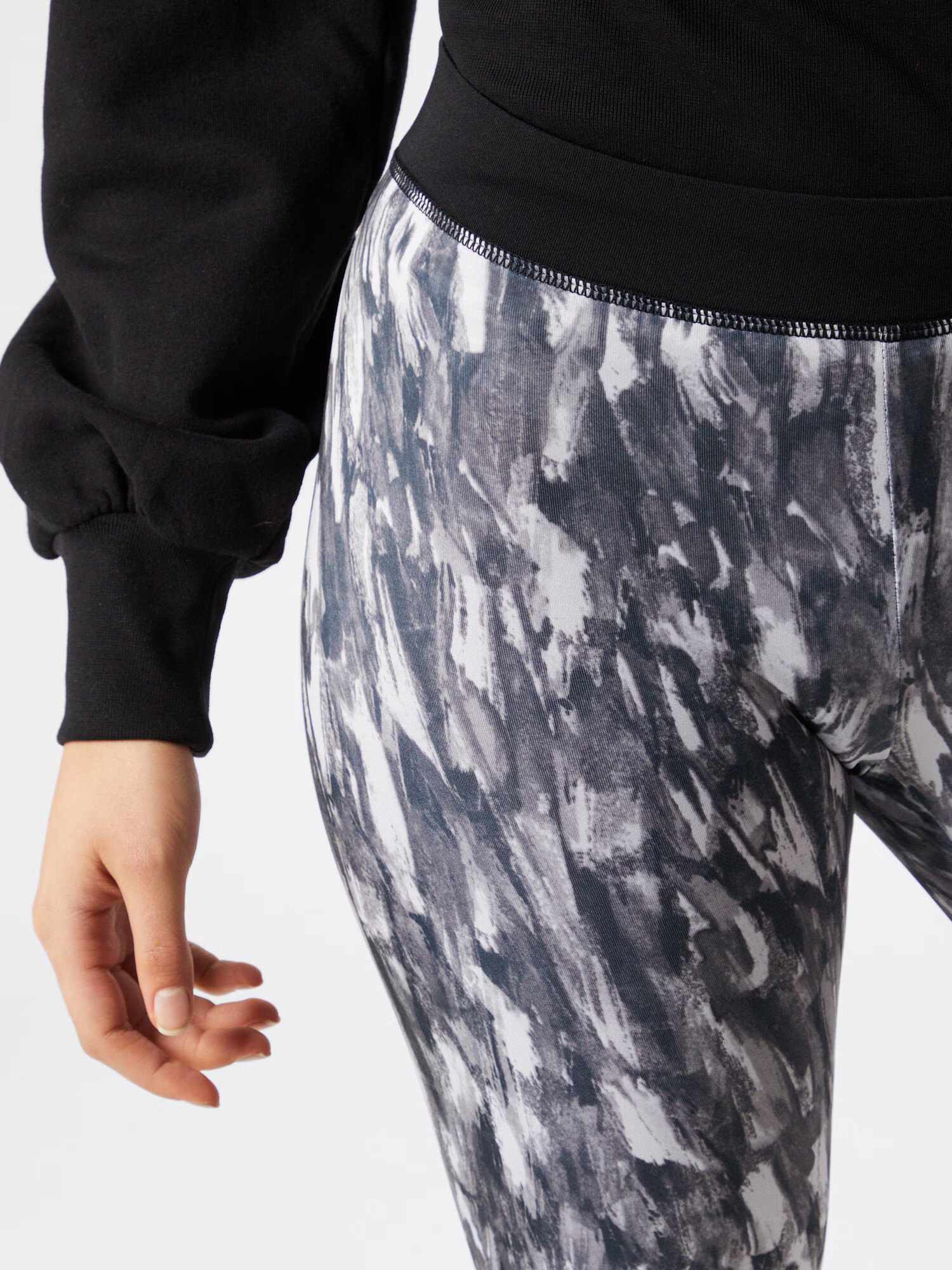 Urban Classics Leggings gri închis / alb - Pled.ro