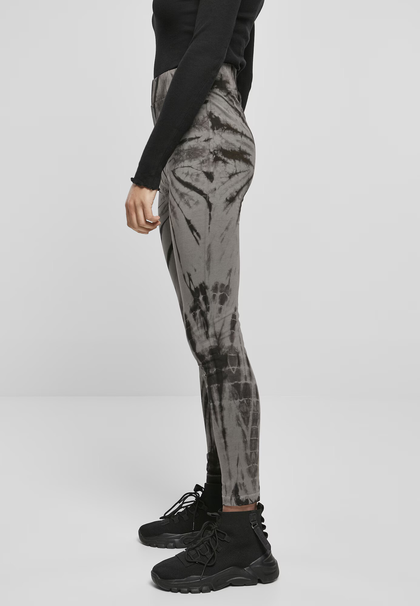 Urban Classics Leggings gri / negru - Pled.ro