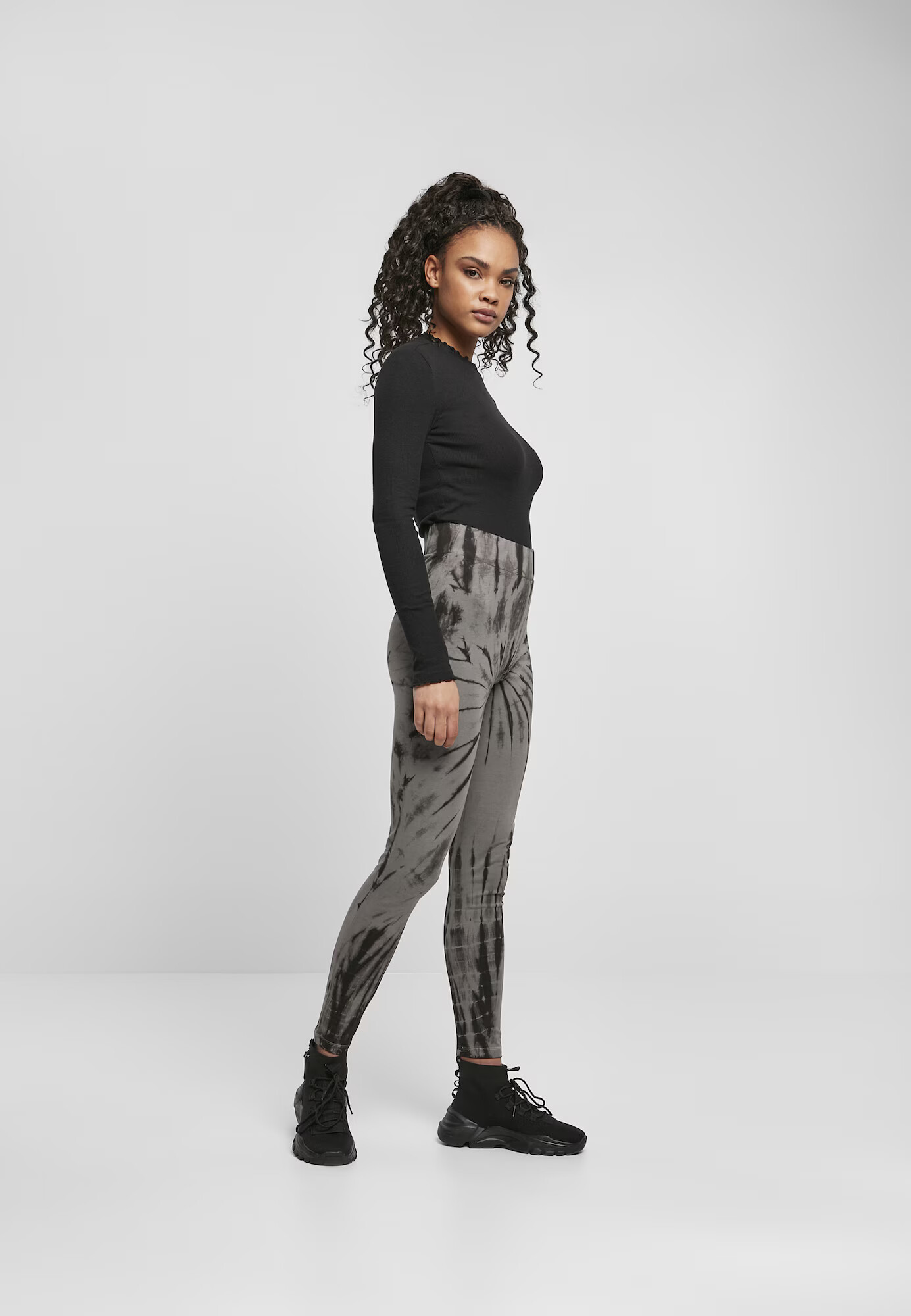 Urban Classics Leggings gri / negru - Pled.ro